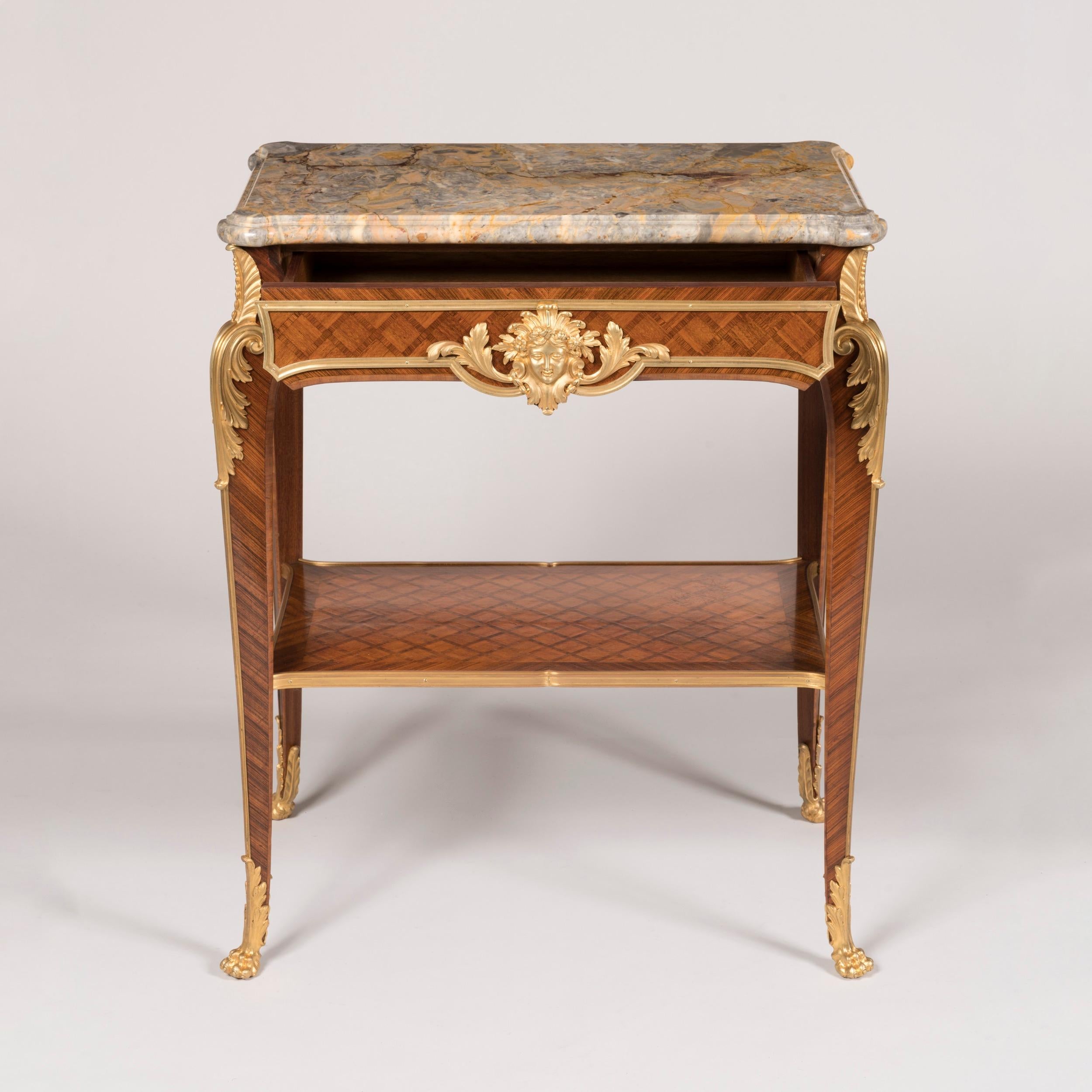 Parquetry 19th Century French Occasional Table in the Louis XVI Manner For Sale