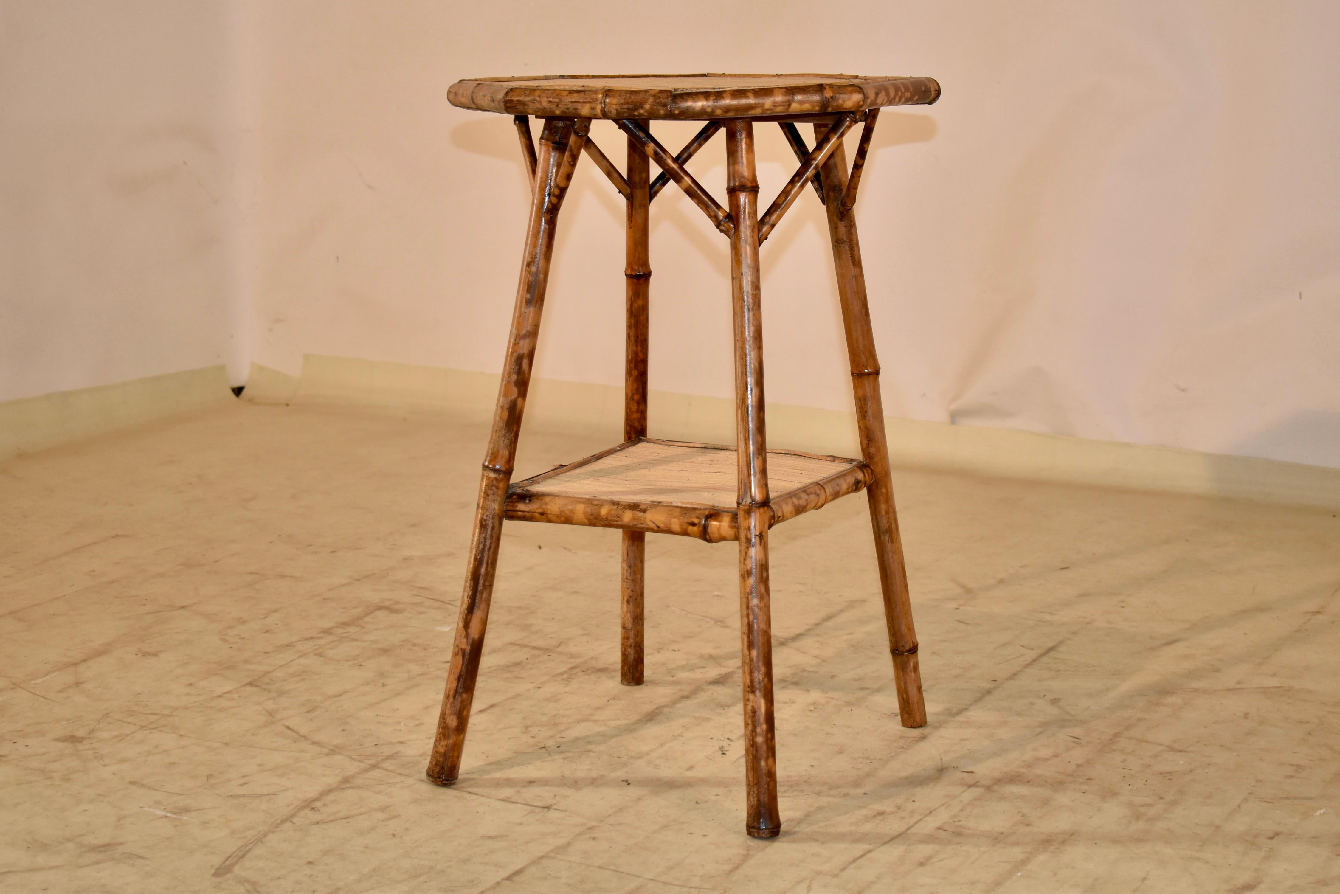 Art Nouveau 19th Century French Octagonal Bamboo Side Table