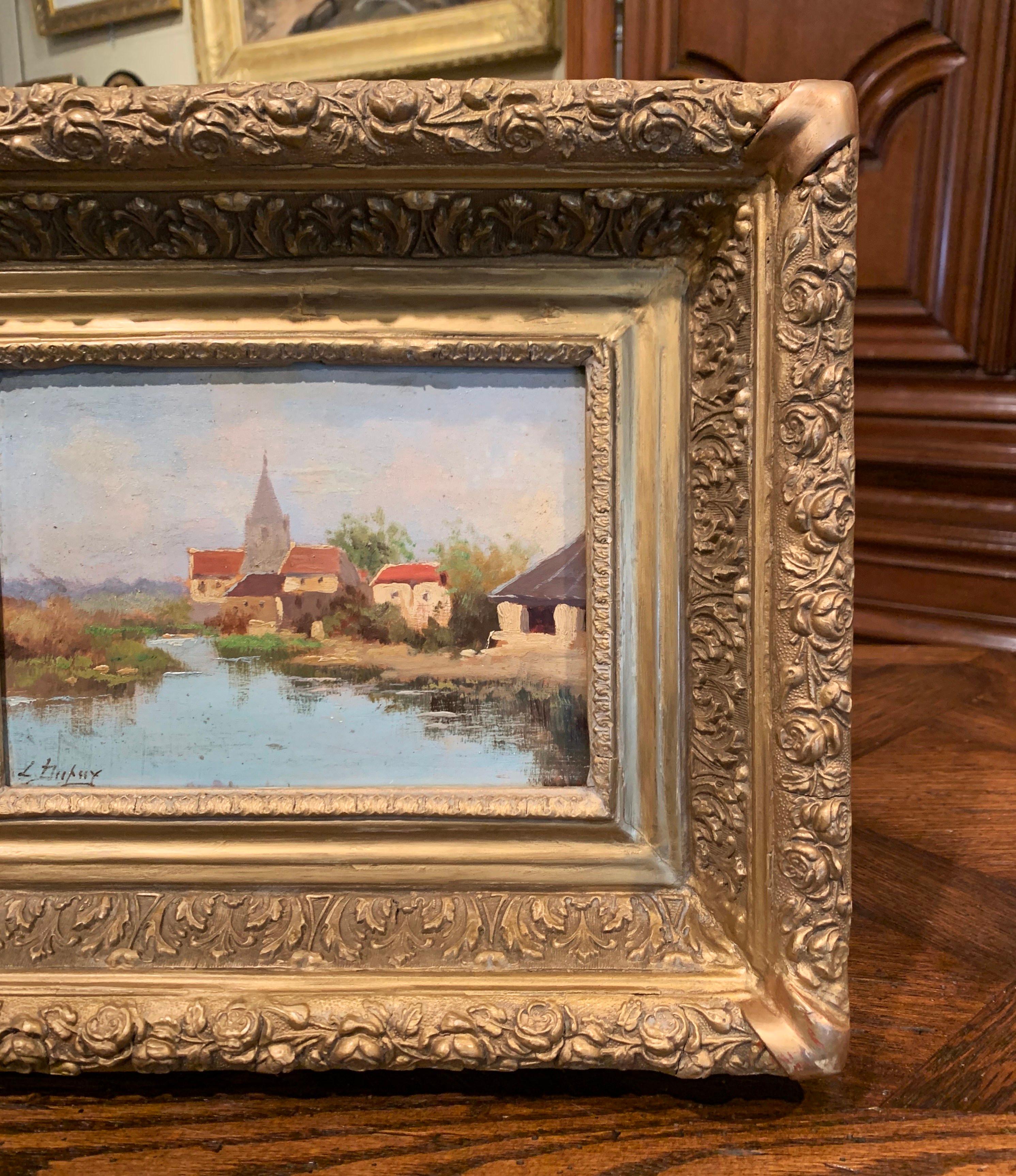 19th Century French Oil on Board Painting in Gilt Frame by E. Galien-Laloue 2