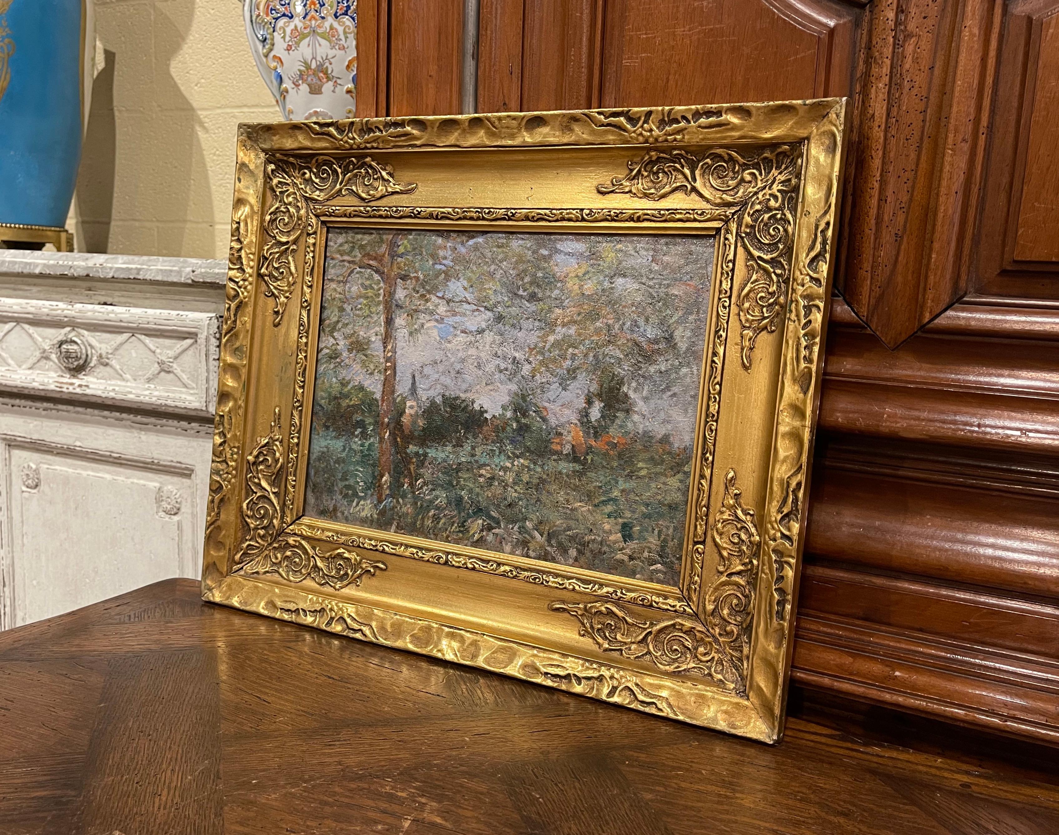 Peinture à l'huile sur panneau française du 19ème siècle signée H. D. Lemaitre Excellent état - En vente à Dallas, TX