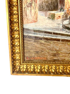 19th Century French Oil on Canvas “at the Fountain”