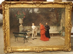 Olio su tela francese del XIX secolo, "Venerdì di pesce" di Charles Edouart Delort