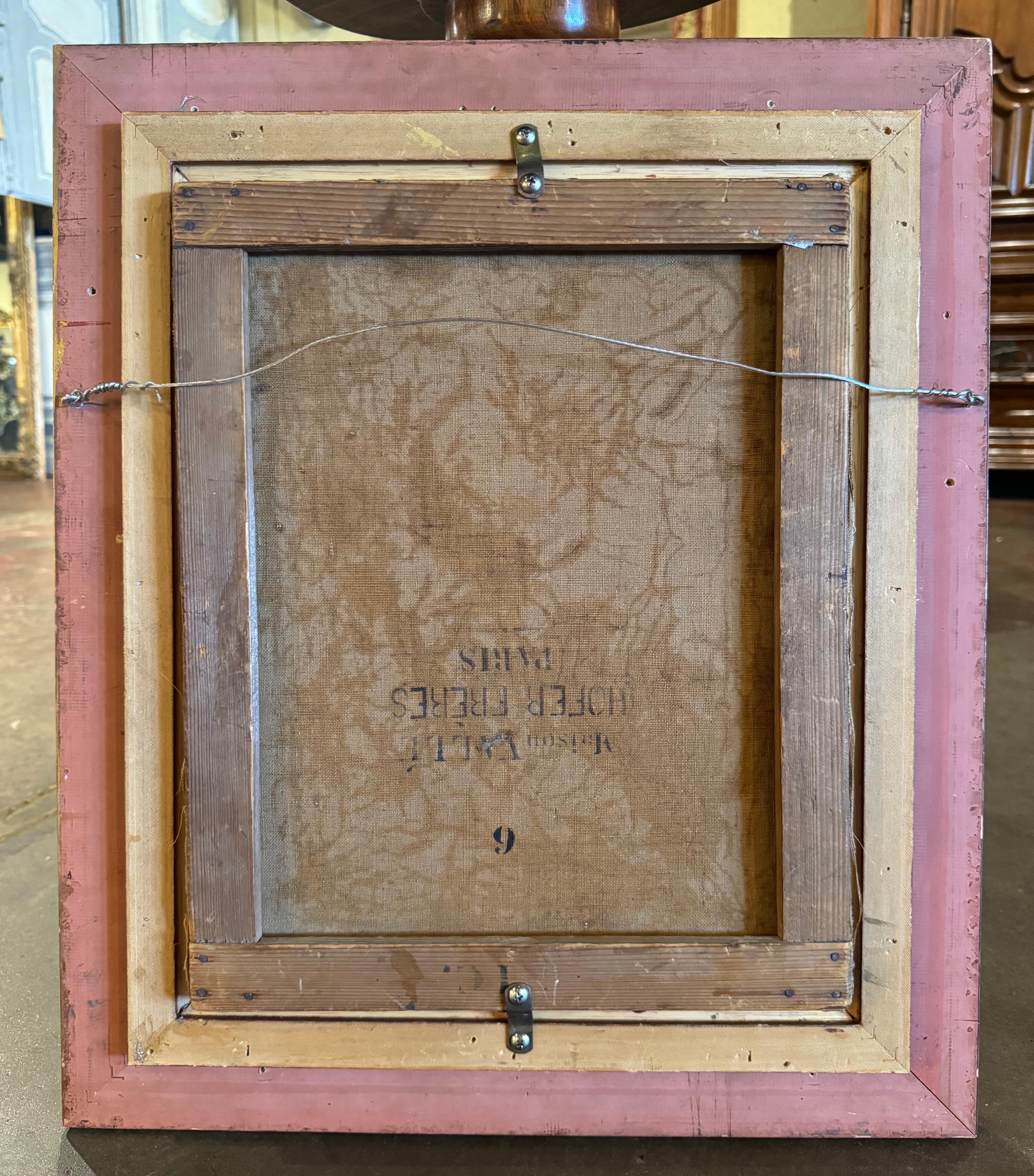19. Jahrhundert Französisch Öl auf Leinwand Jagd Gemälde in geschnitzten Giltwood Rahmen 3