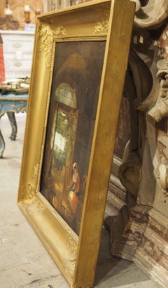 19th Century French Oil on Canvas, “La Fileuse d’Albano” after Claude Bonnefond