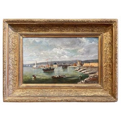 Französisches Gemälde, Öl auf Leinwand, Marine, signiert S. Audibert, 19. Jahrhundert, datiert 1885