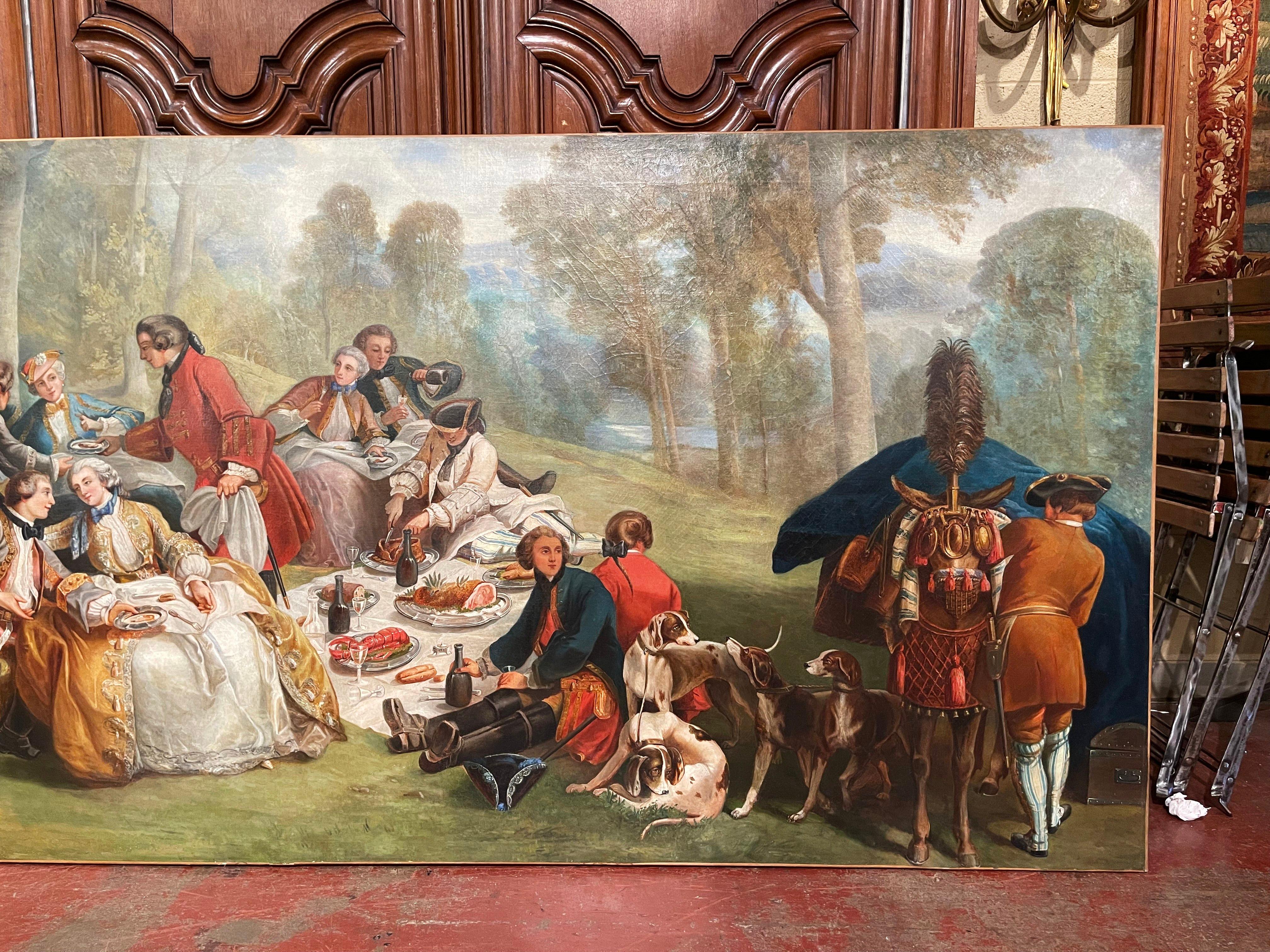 Louis XV 19th Century French Oil on Canvas Painting 