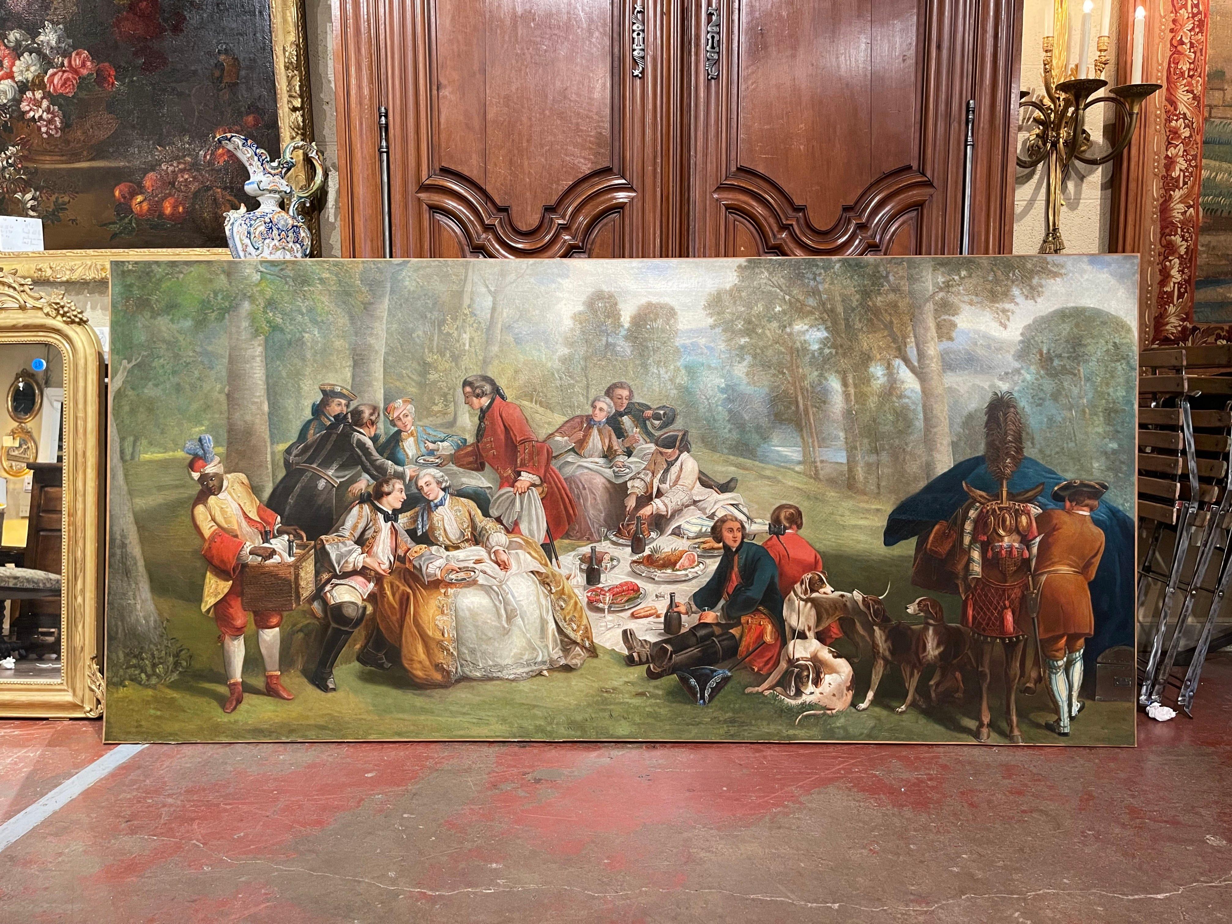 Hand-Painted 19th Century French Oil on Canvas Painting 