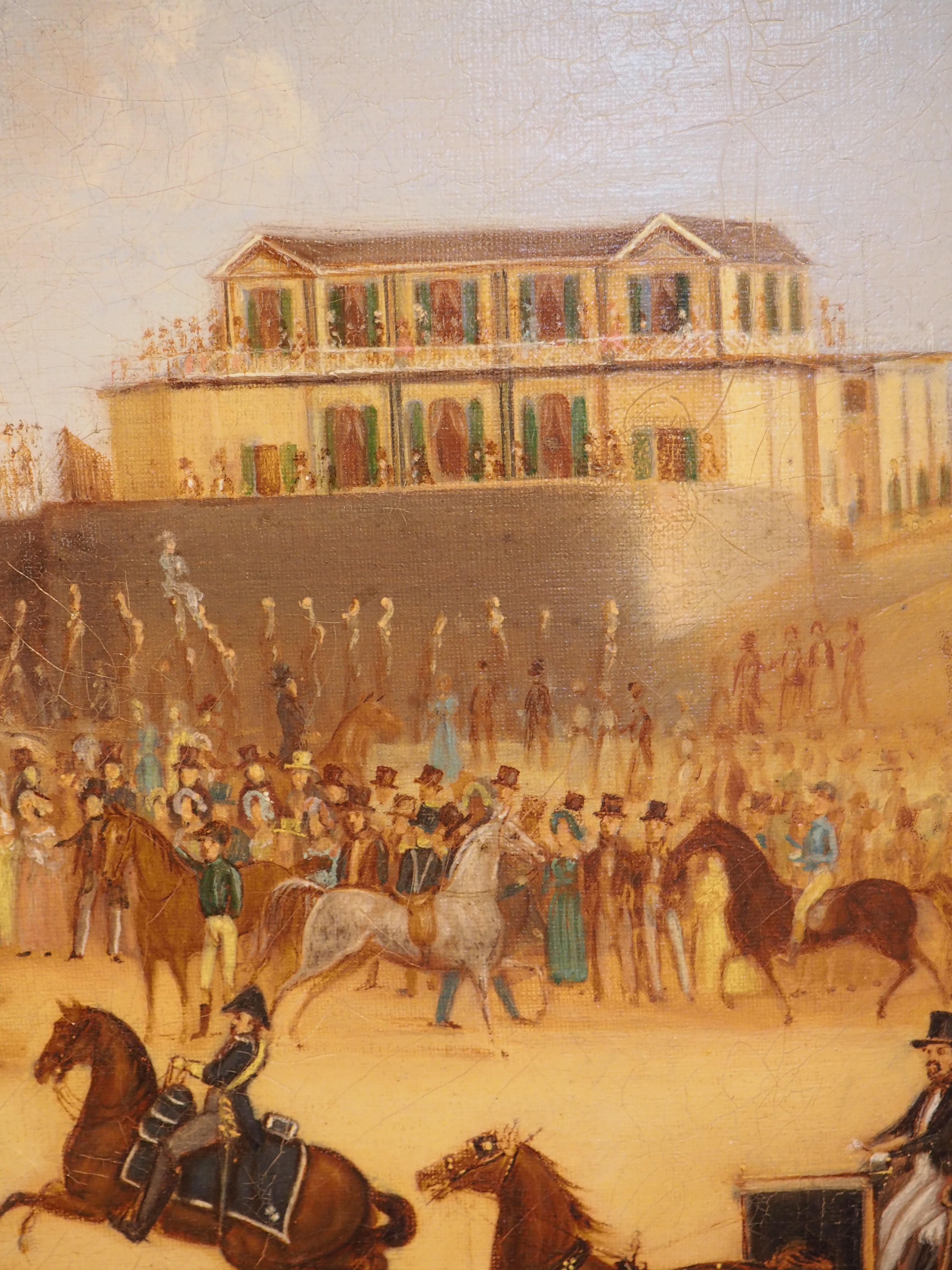 19th Century French Oil Painting, Horse Racing on the Beaches of Saint-Malo For Sale 3