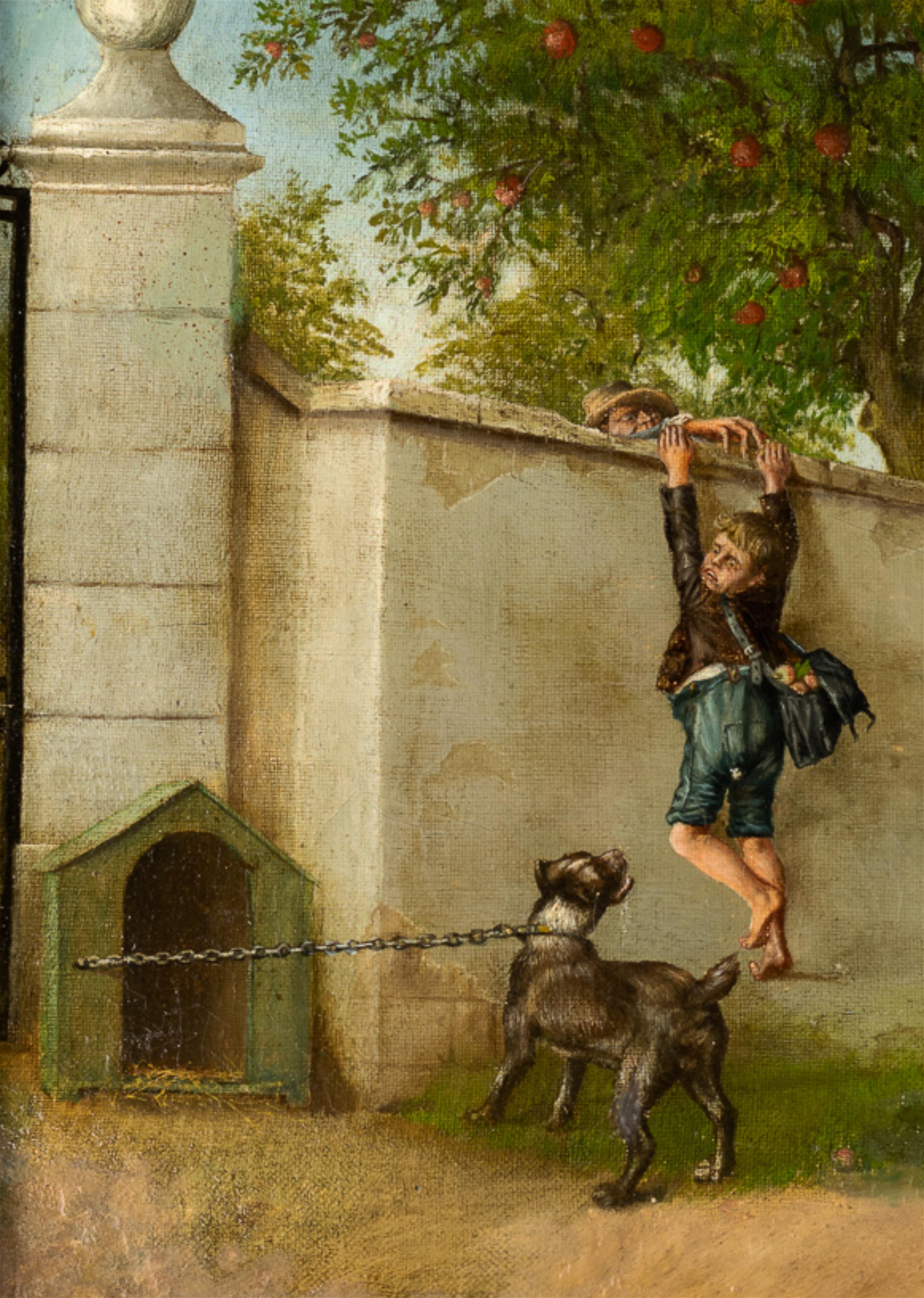 Französisches Ölgemälde eines jungen Jungen aus dem 19. Jahrhundert, Kunstwerk der Romantikzeit, Werk der Romantik (Geölt) im Angebot