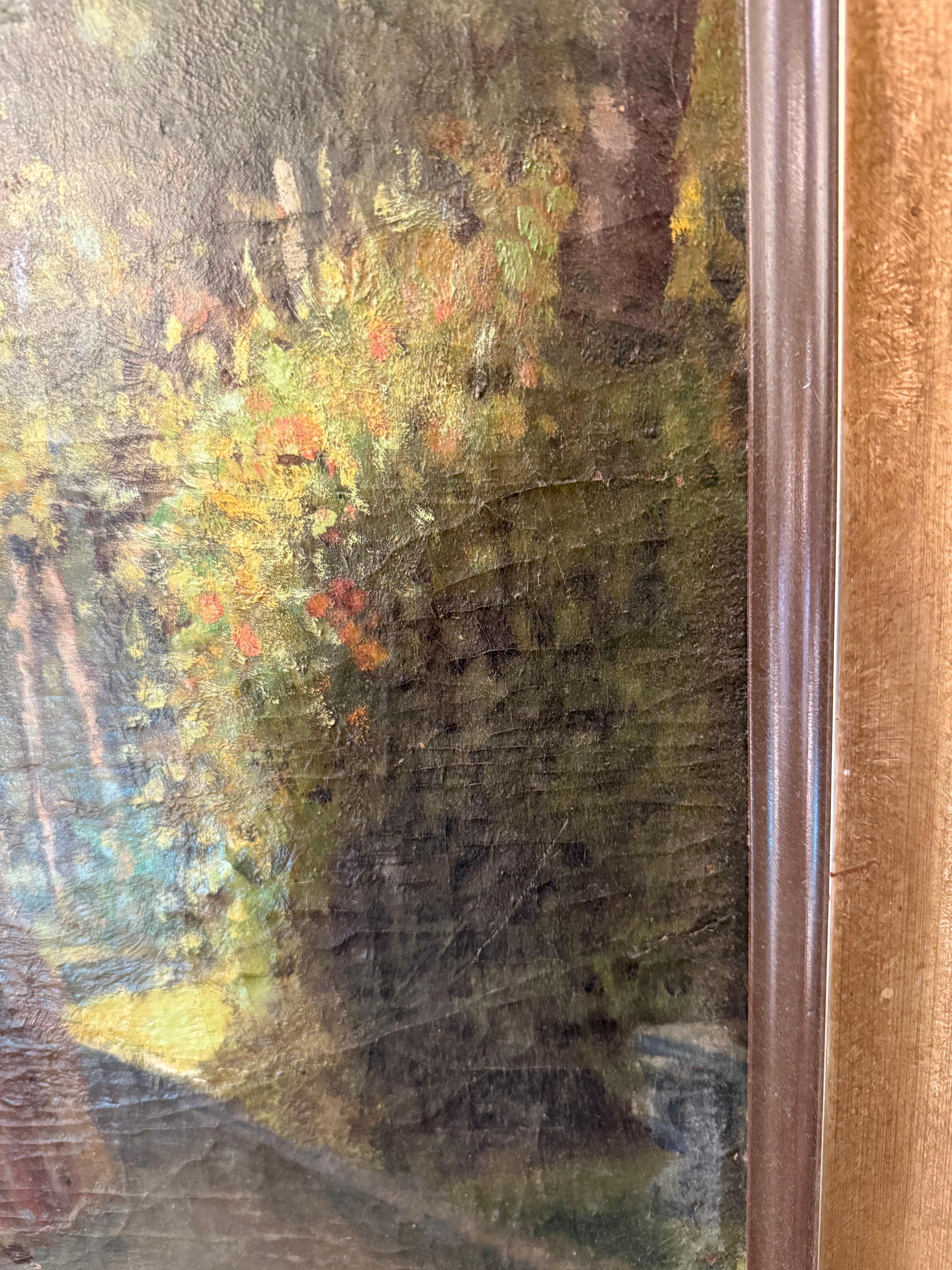 Französisches Ölgemälde auf Leinwand, 19. Jahrhundert im Zustand „Gut“ im Angebot in Pasadena, CA
