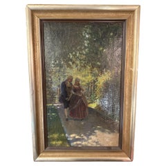 19th Century French Oil Painting on Canvas