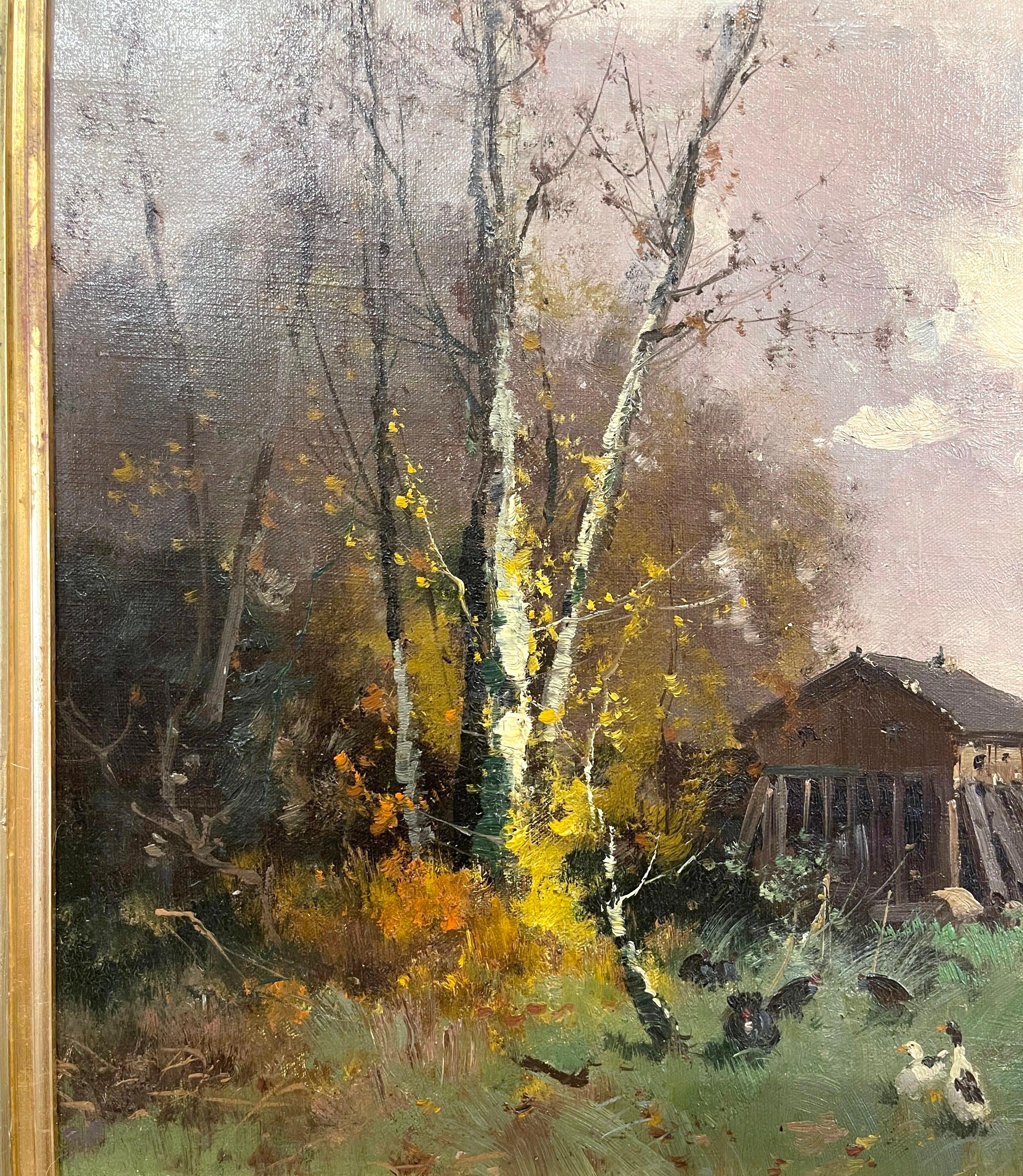 19th Century French Oil Painting on Canvas in Gilt Frame Signed E. Galien-Laloue In Excellent Condition For Sale In Dallas, TX