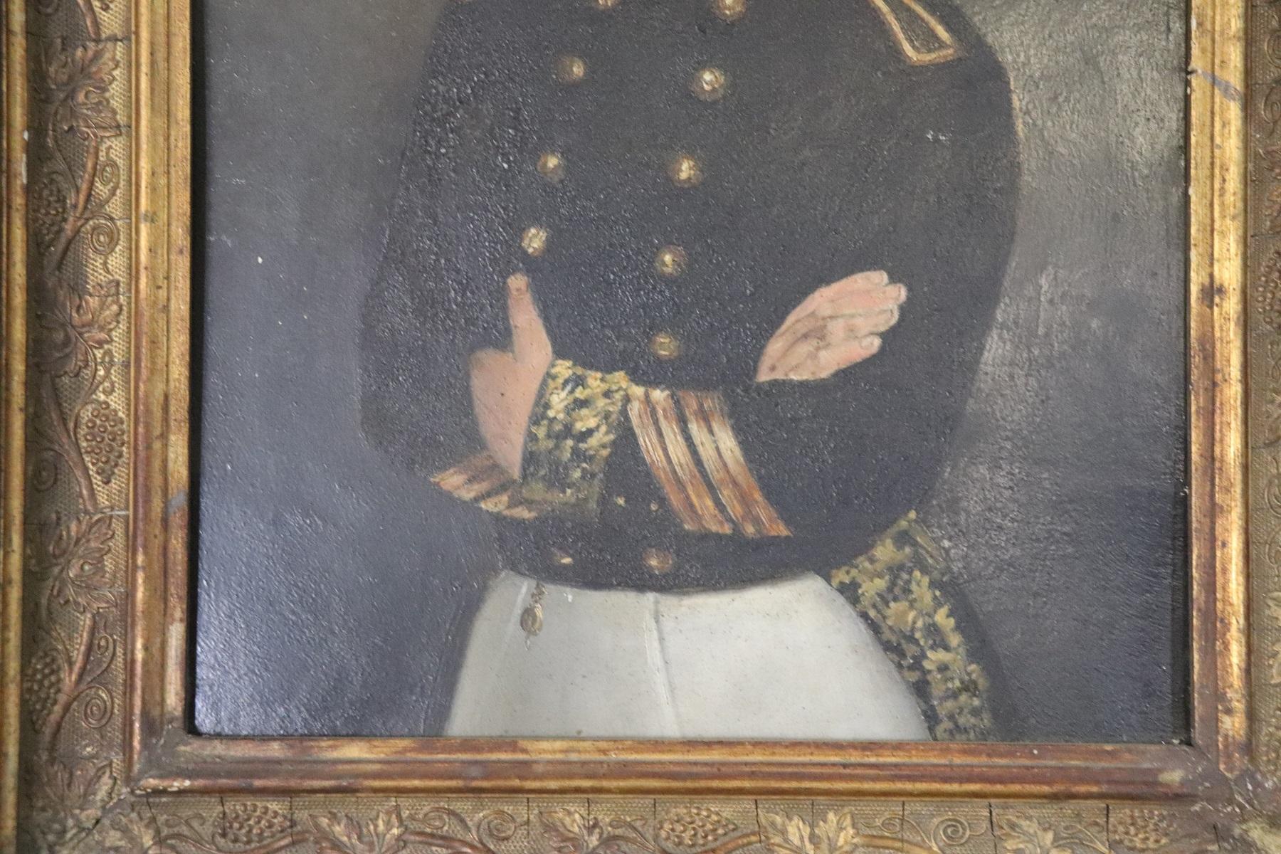 Oiled 19th Century French Oil Painting Portrait of Napoleonic Official