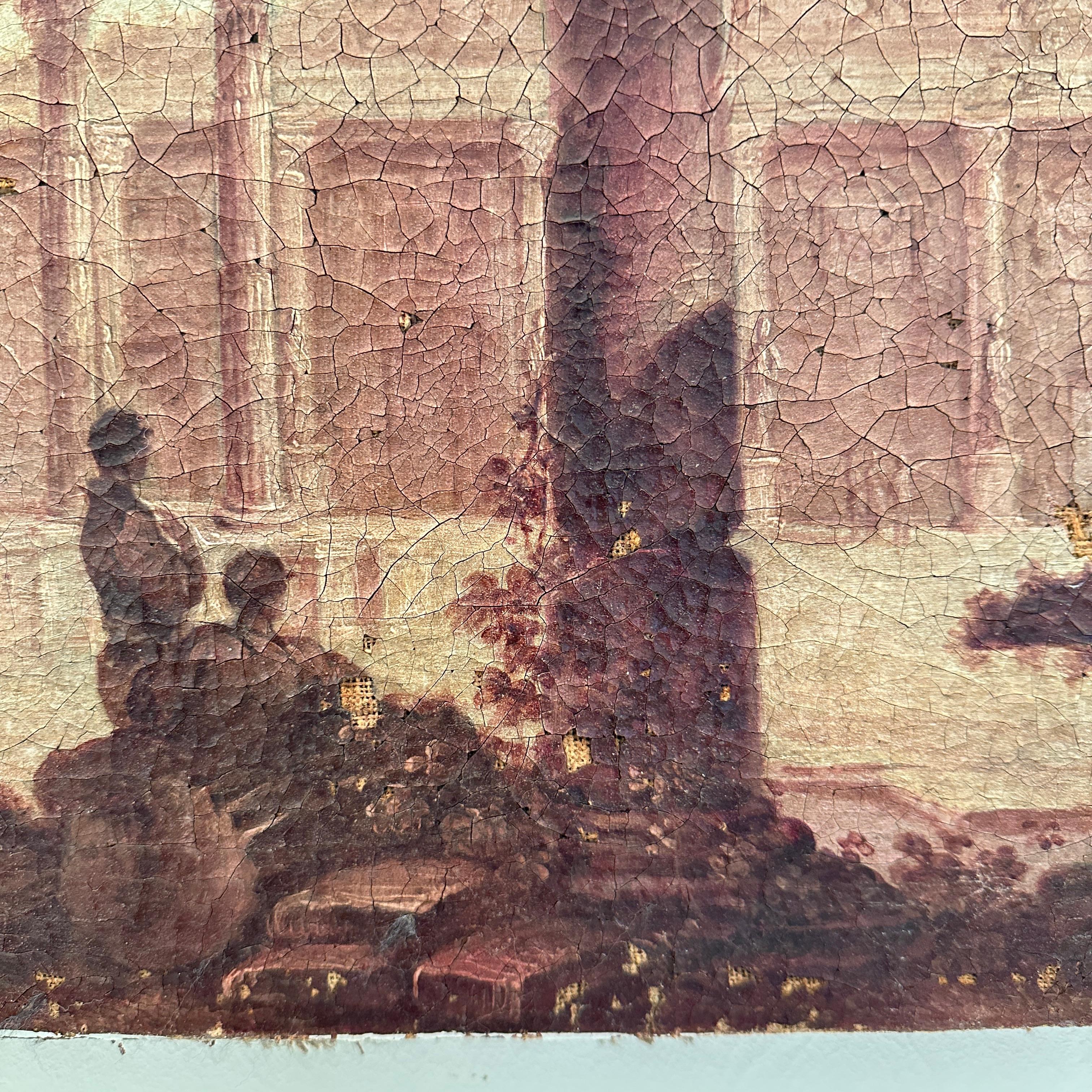 19th Century French Oil Painting Temple of Jupiter Serapis, Hubert Robert, 1802 3