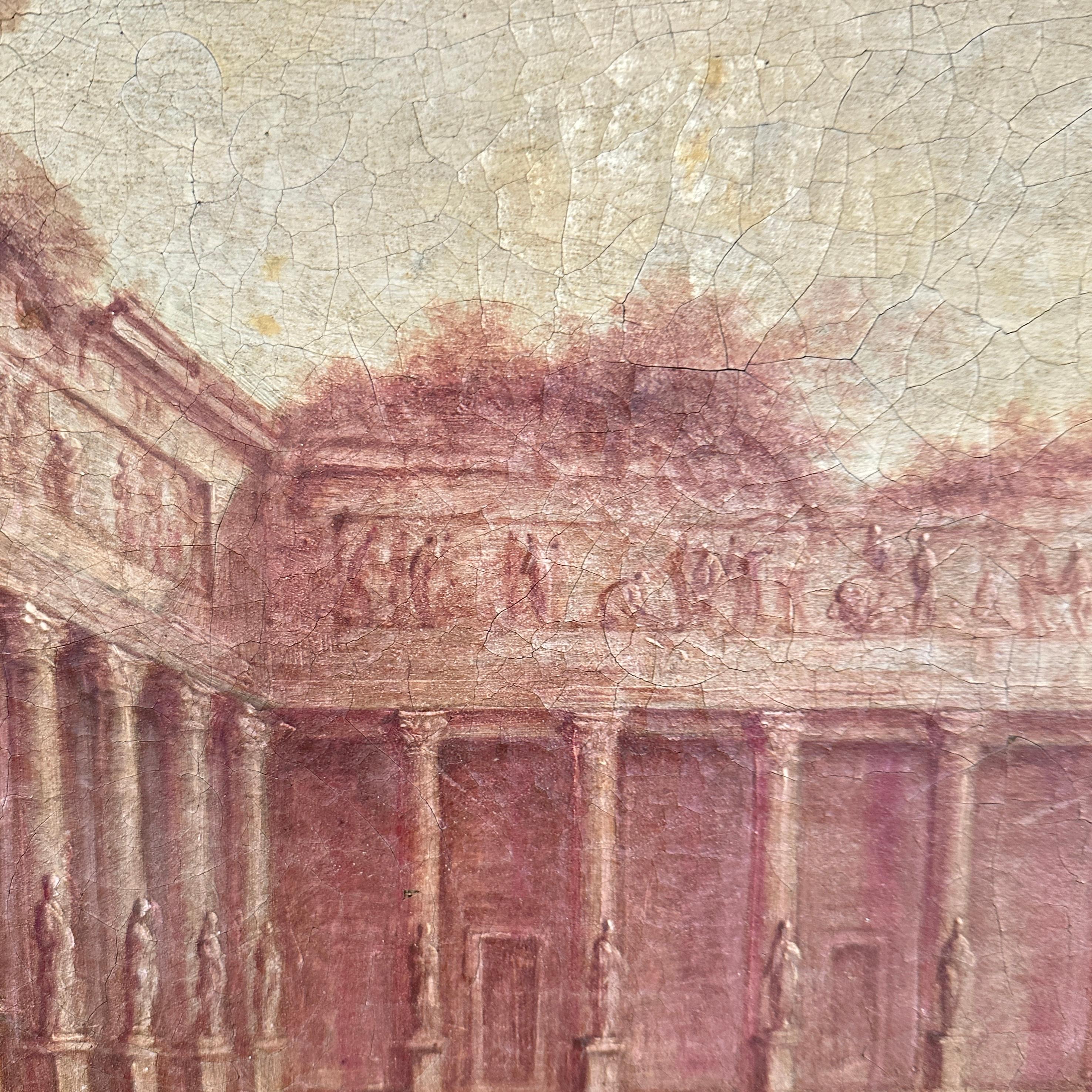 19th Century French Oil Painting Temple of Jupiter Serapis, Hubert Robert, 1802 1