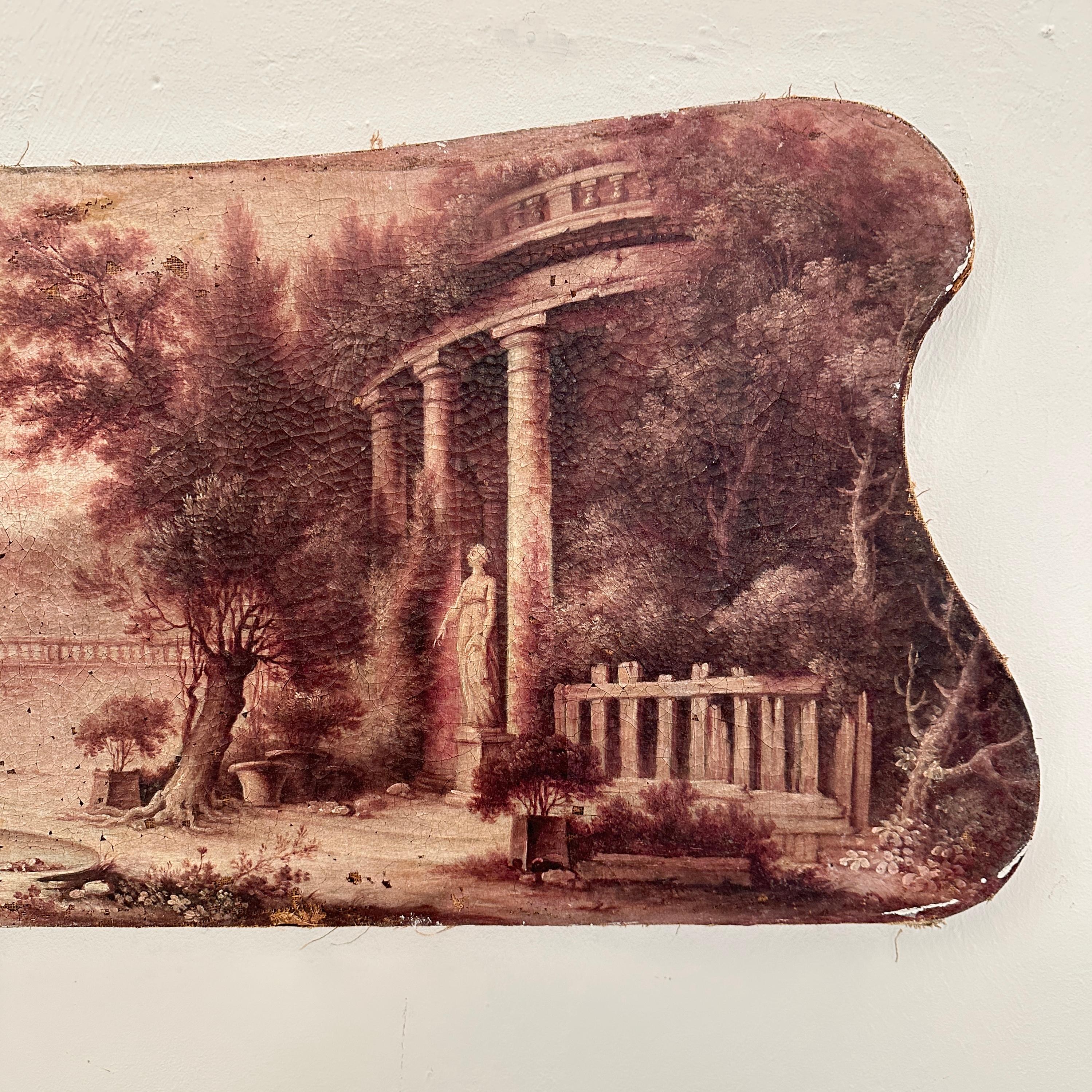 19th Century French Oil Painting, Woods with Greek Temple, Hubert Robert, 1802 2