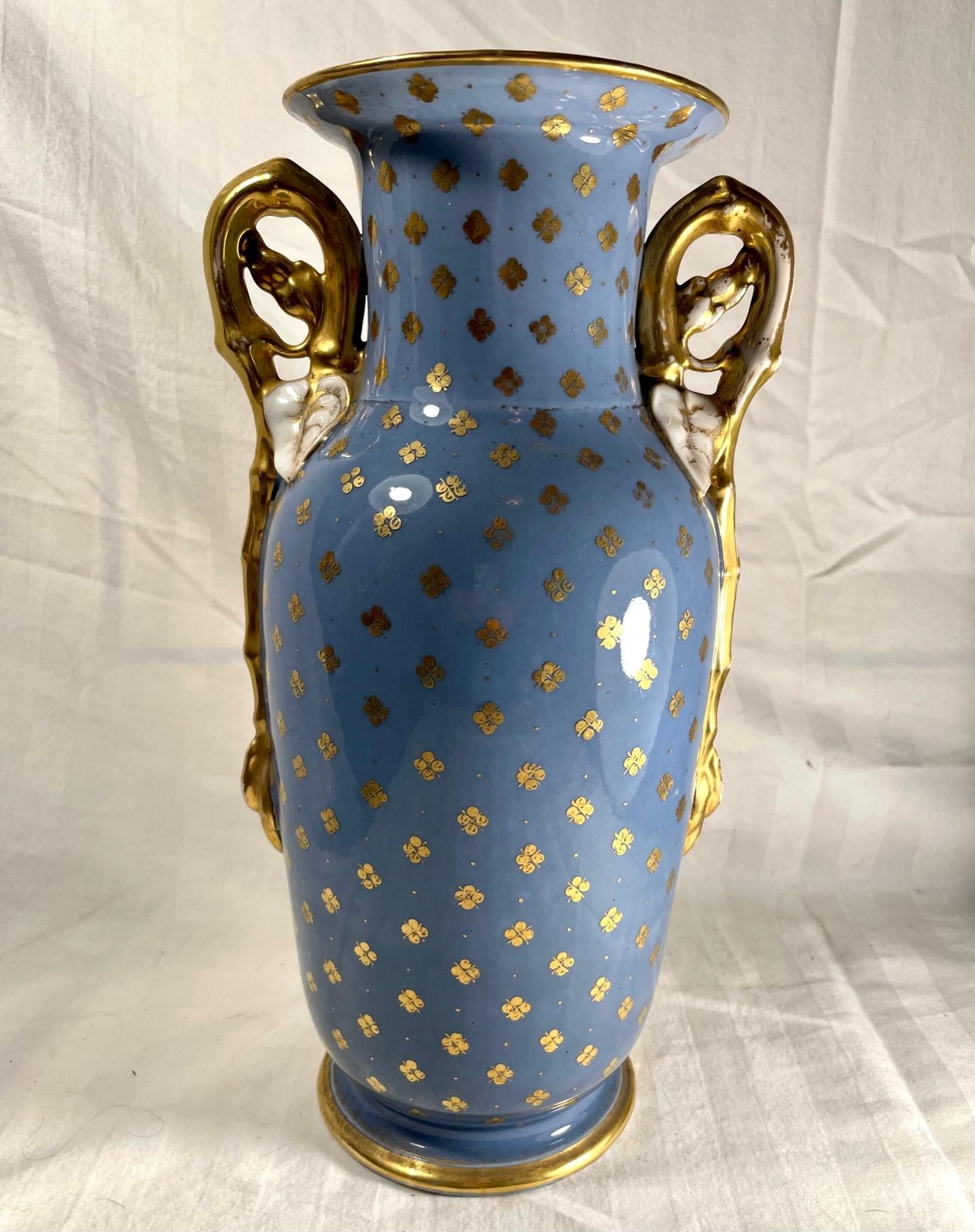 19th Century French Old Paris Double Handled Porcelain Vase 5