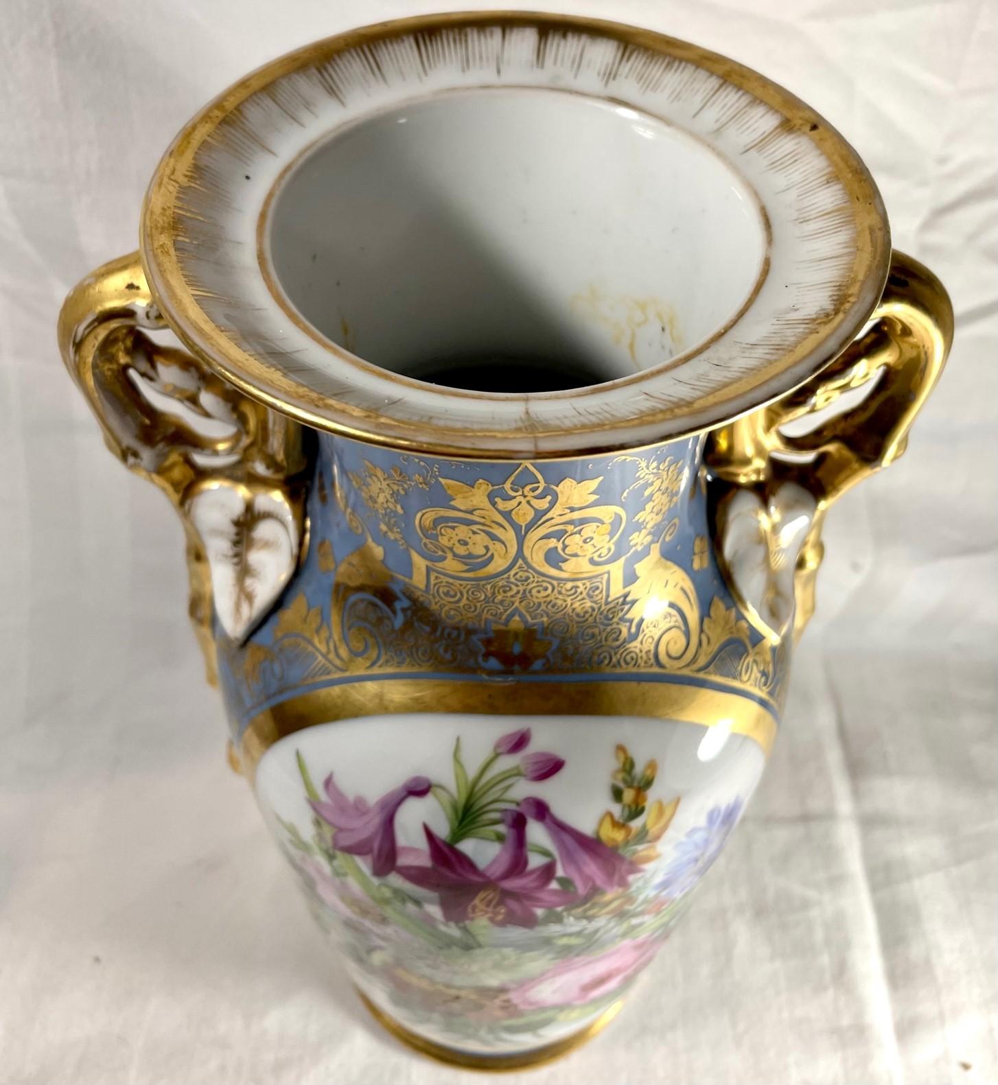19th Century French Old Paris Double Handled Porcelain Vase 7