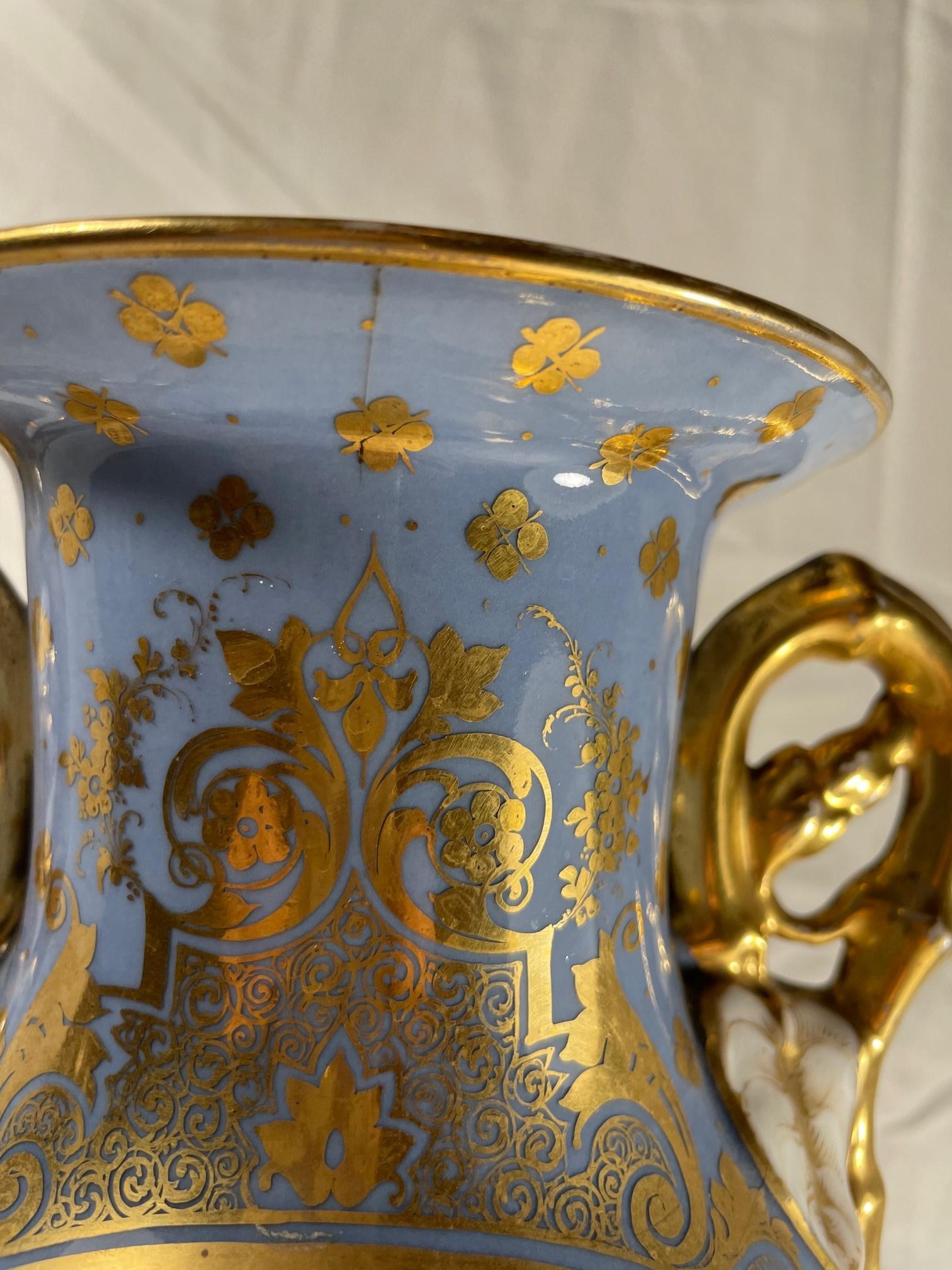 19th Century French Old Paris Double Handled Porcelain Vase 8