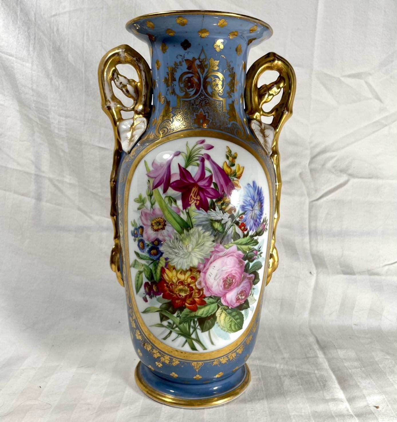 Belle Époque 19th Century French Old Paris Double Handled Porcelain Vase