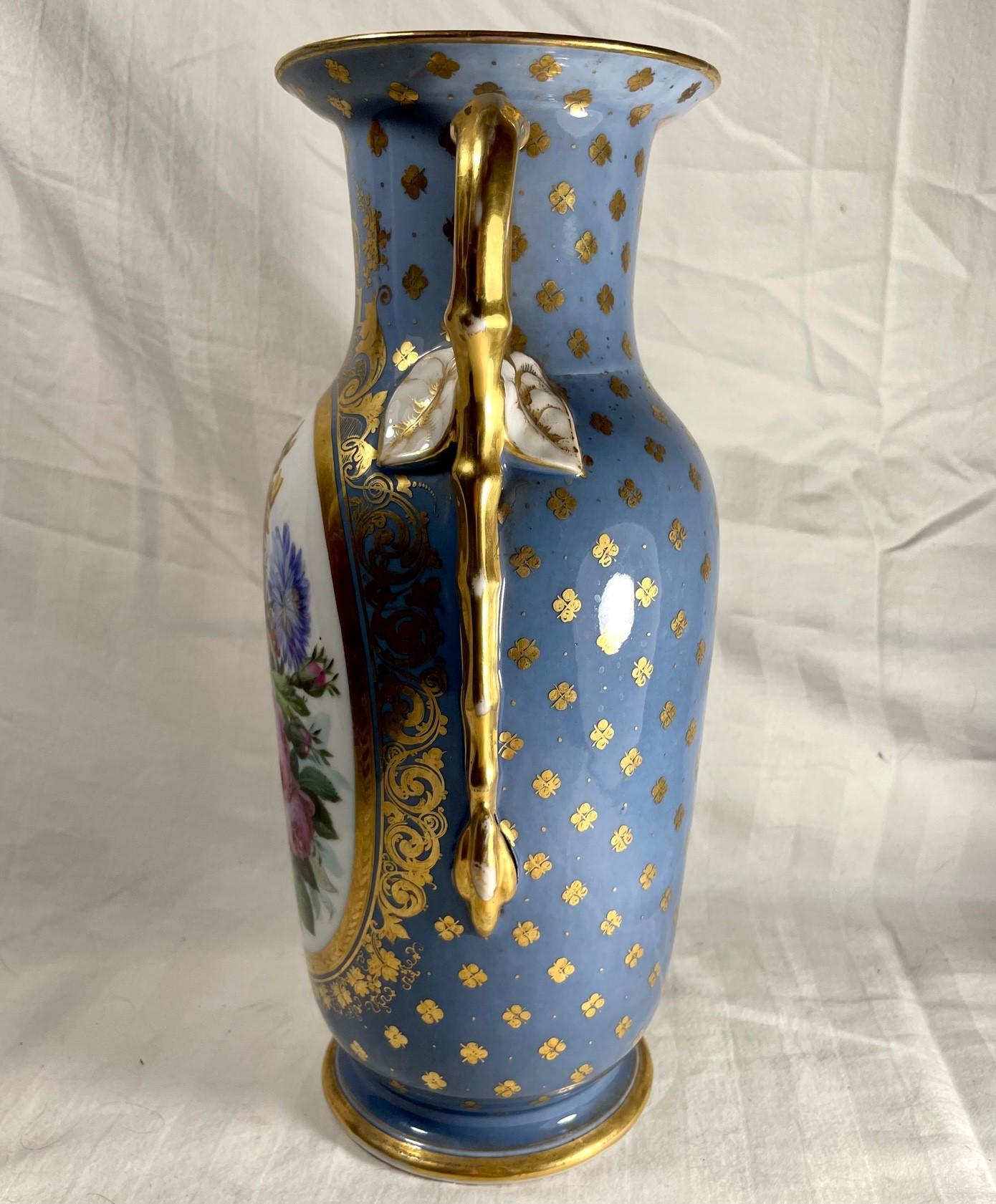 19th Century French Old Paris Double Handled Porcelain Vase 3