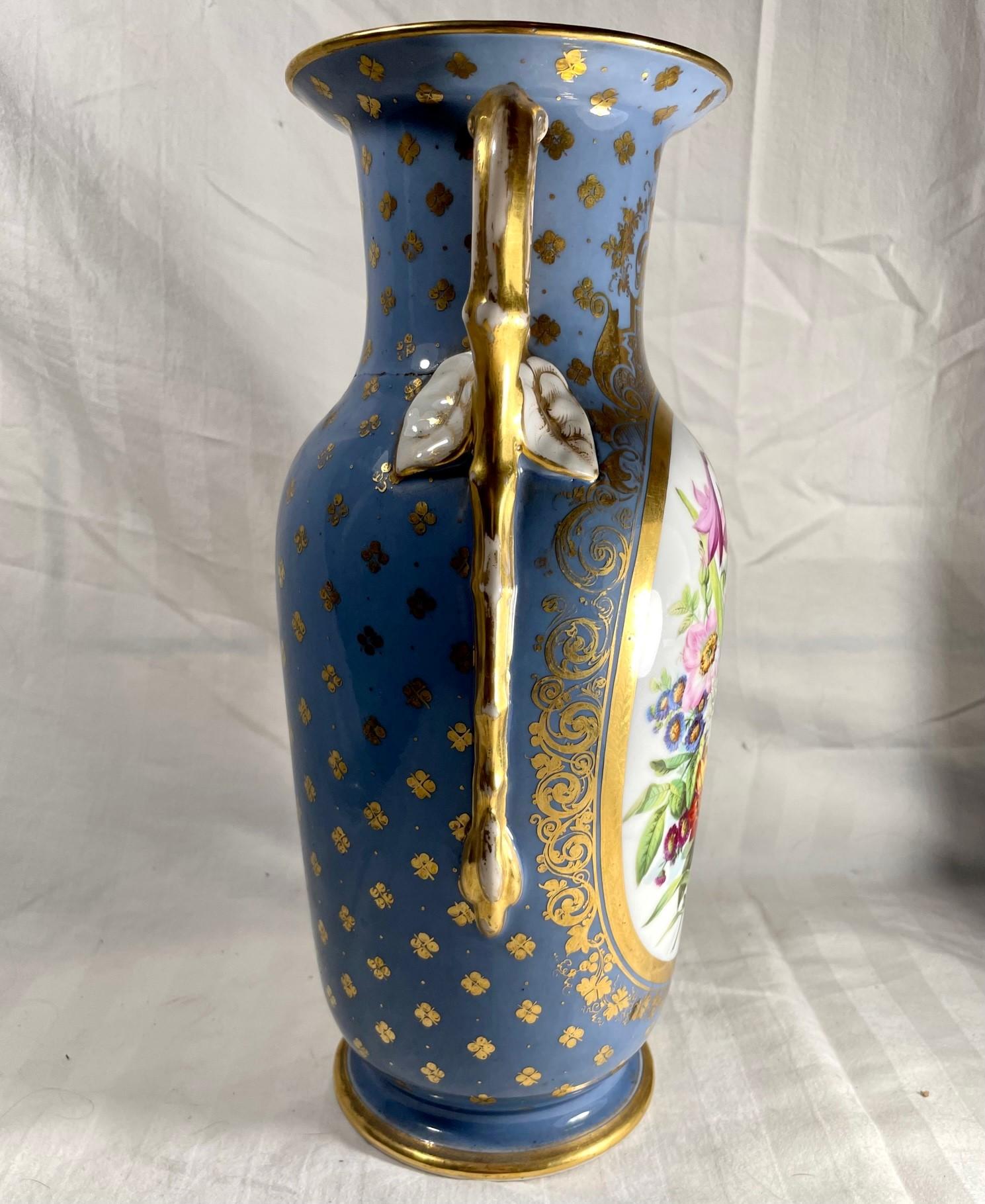 19th Century French Old Paris Double Handled Porcelain Vase 4