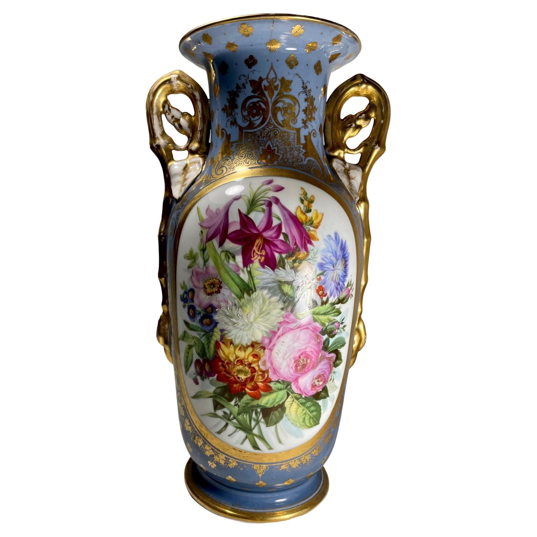 19th Century French Old Paris Double Handled Porcelain Vase