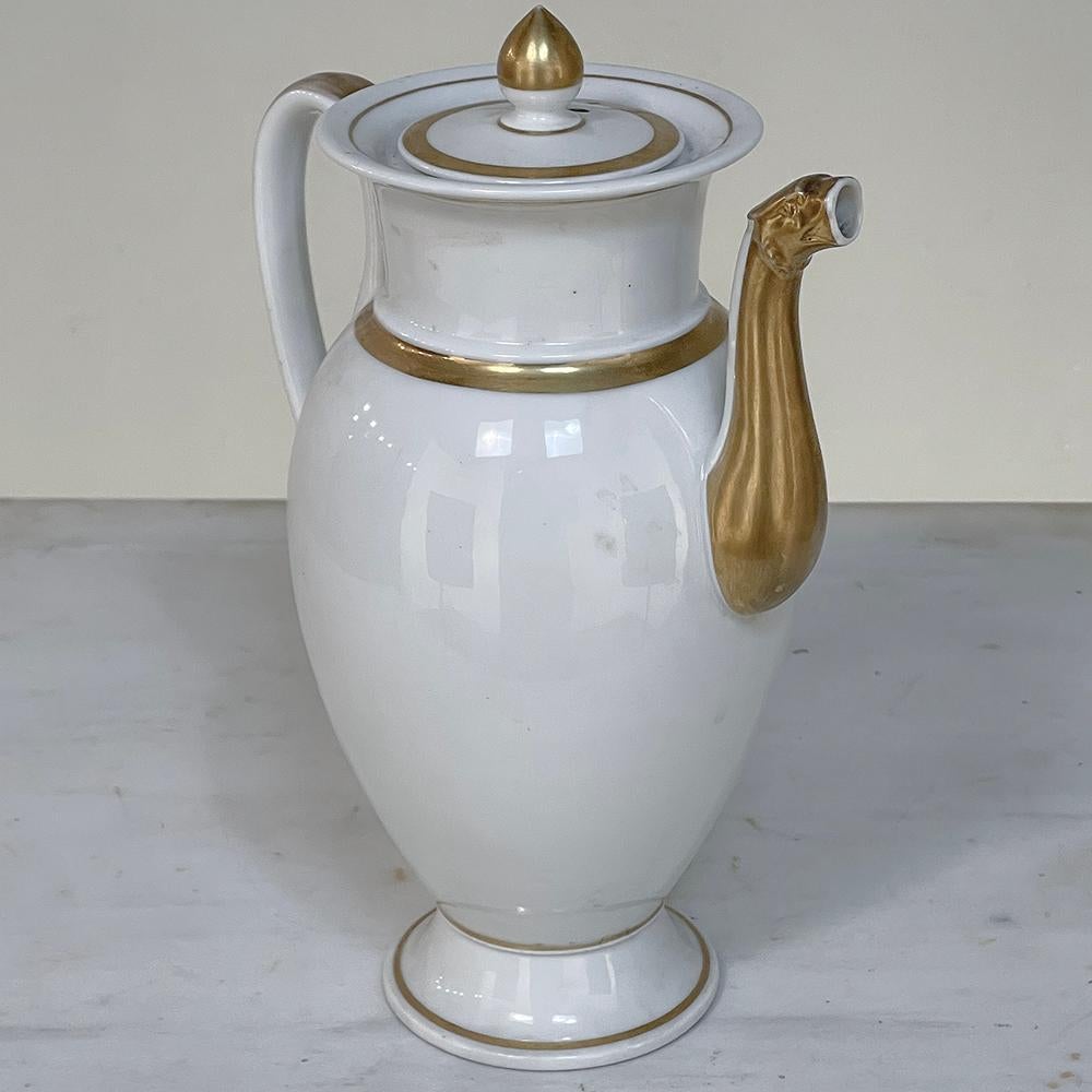 19th Century French Old Paris - Vieux Paris Porcelain Neoclassical Coffee Pot
What is known as Vieux Paris porcelain has been created by over 30 different artisan factories in Paris and the area surrounding the city, beginning in the 1700’s and