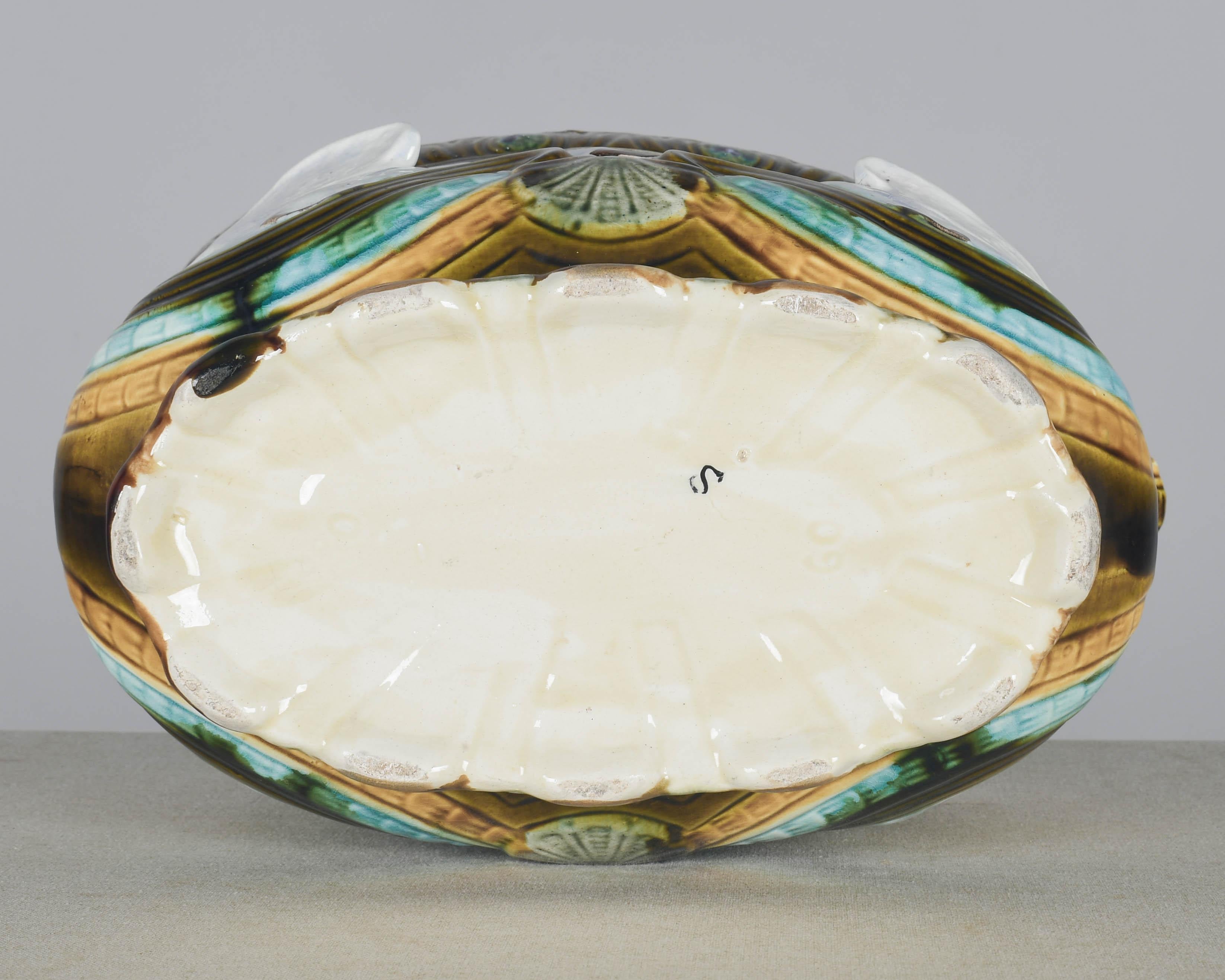 19th Century French Onnaing Barbotine Jardiniere For Sale 4