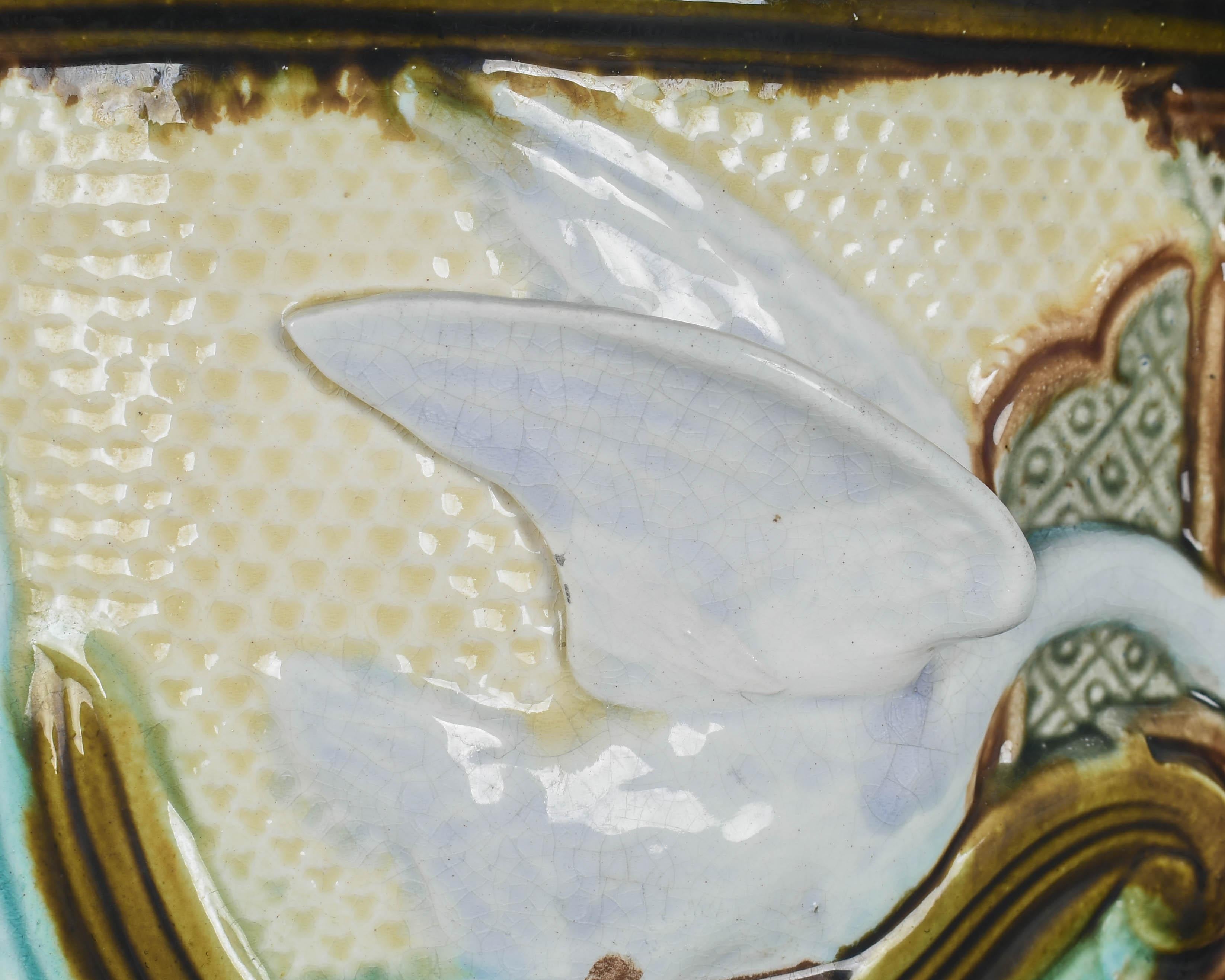 19th Century French Onnaing Barbotine Jardiniere For Sale 5