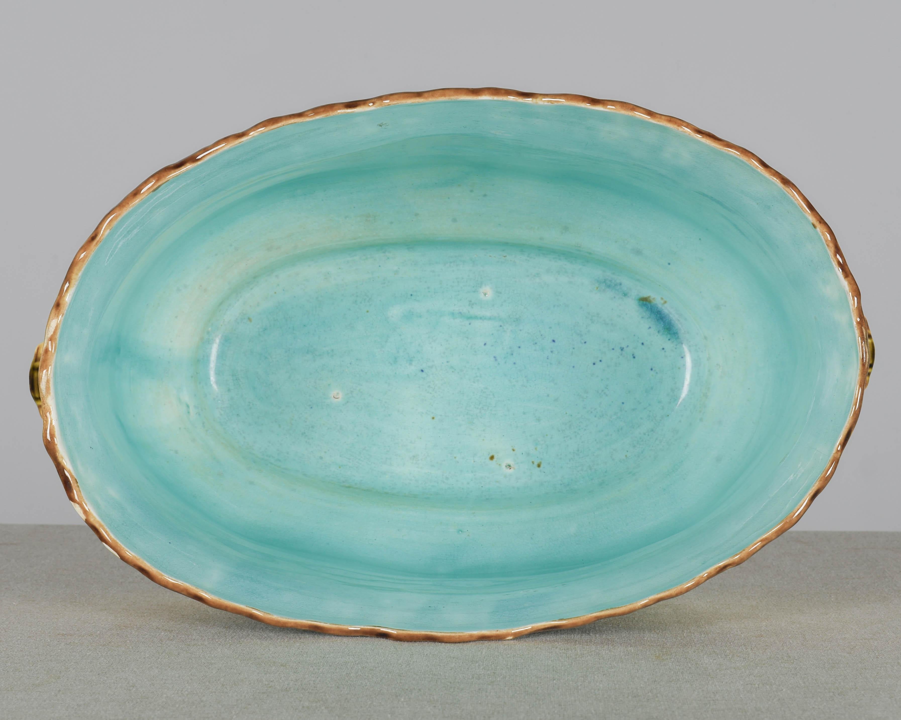19th Century French Onnaing Barbotine Jardiniere For Sale 3