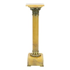 19th Century French Onyx and Brass Pedestal