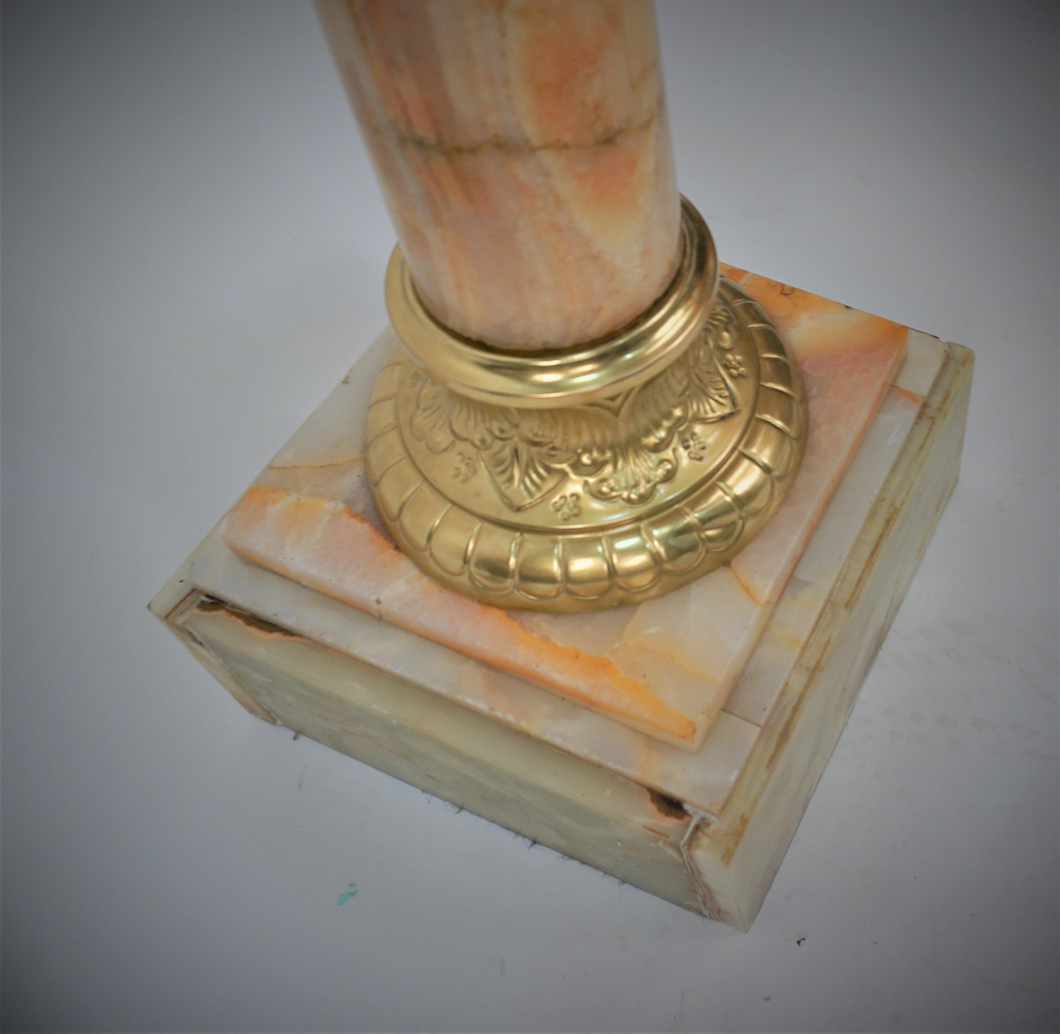 19th Century French Onyx & Bronze Column/Pedestal In Good Condition For Sale In Fairfax, VA
