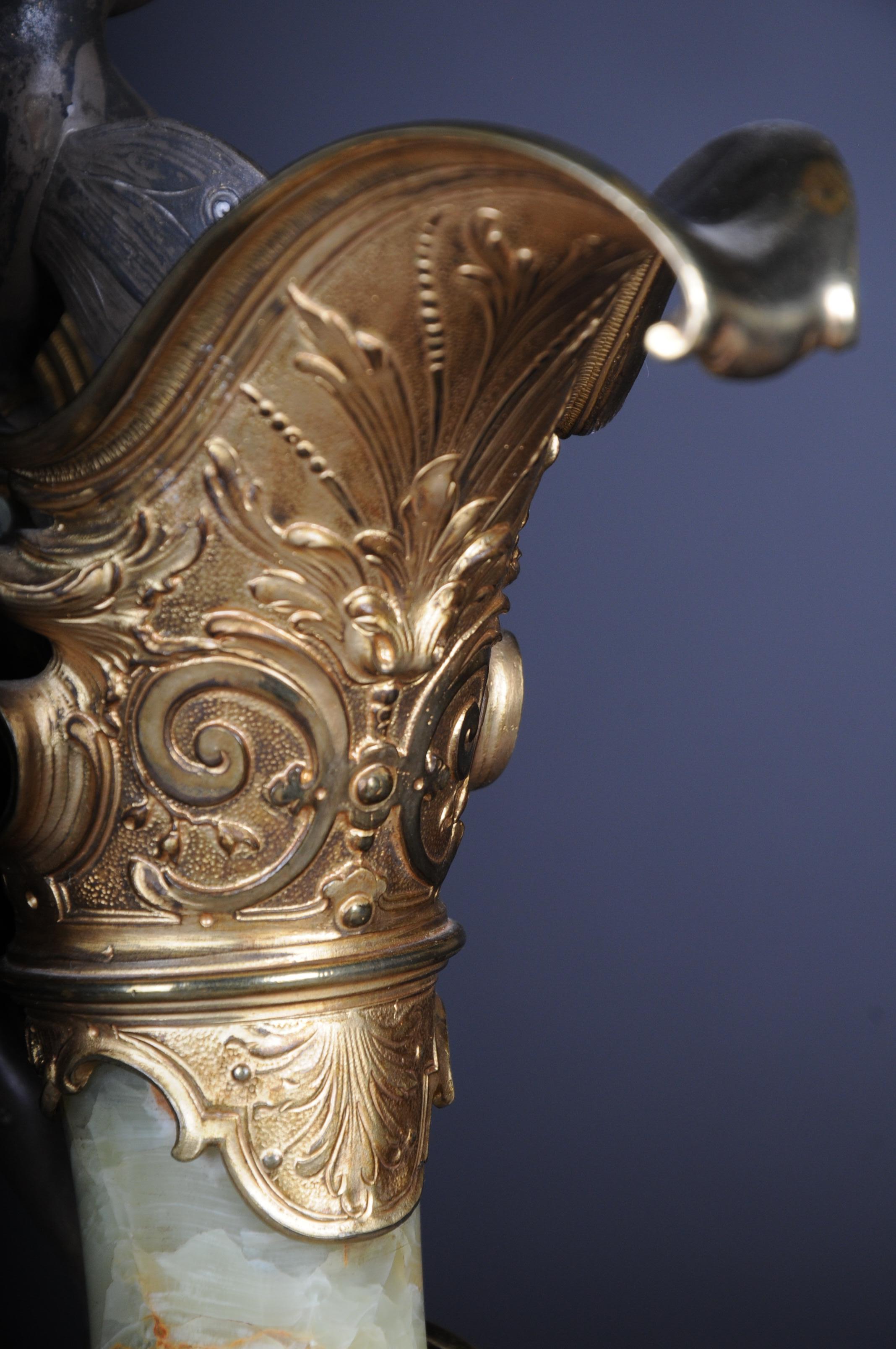 19th Century French Onyx Pomp Jug/Vase Bronze Silvered Napoleon III For Sale 5