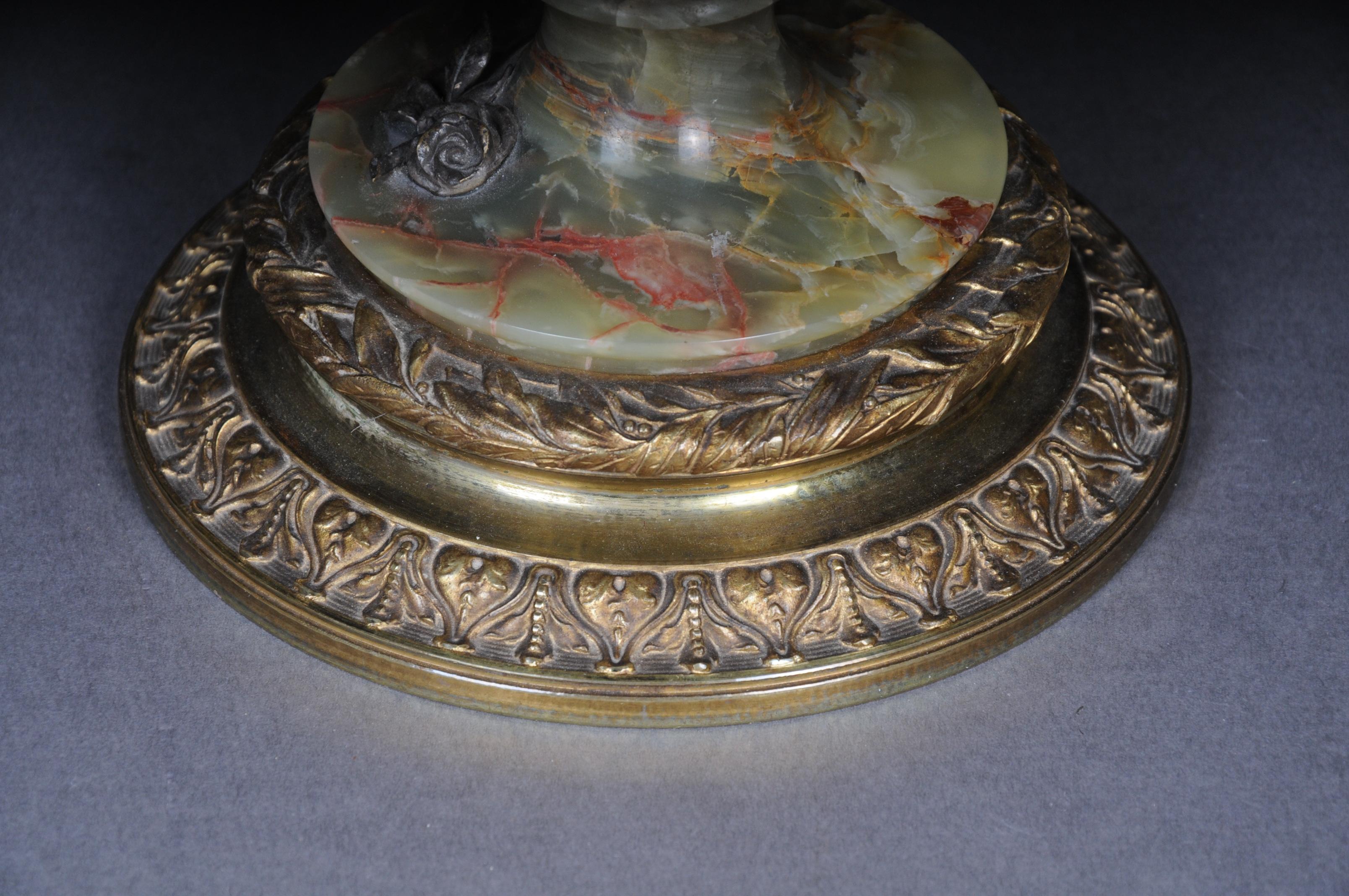 19th Century French Onyx Pomp Jug/Vase Bronze Silvered Napoleon III For Sale 13