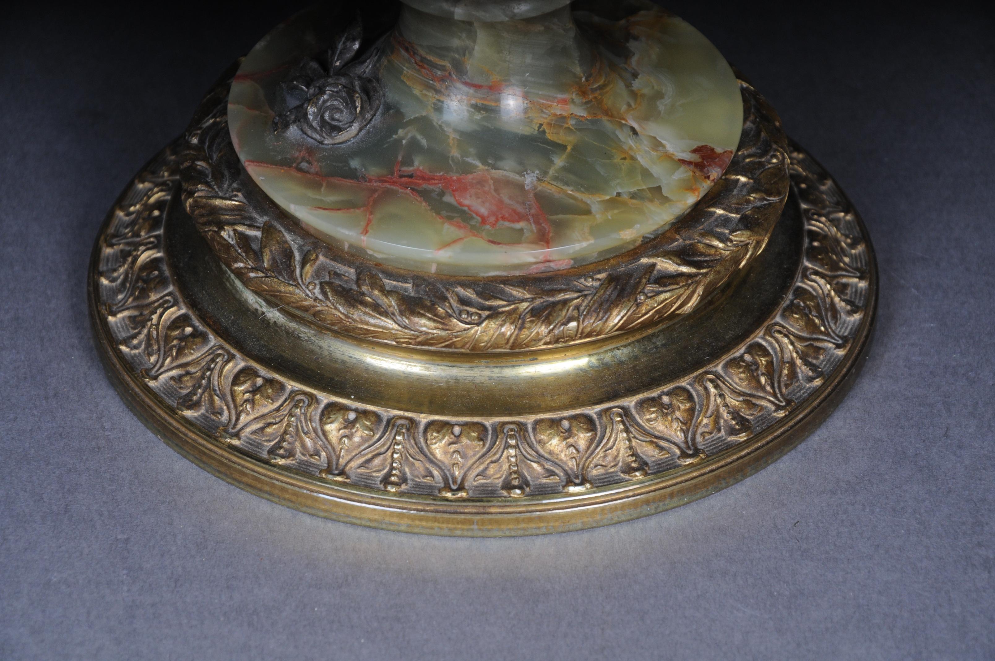Brocca/Vaso in onice francese del XIX secolo, bronzo argentato Napoleone III in vendita 12
