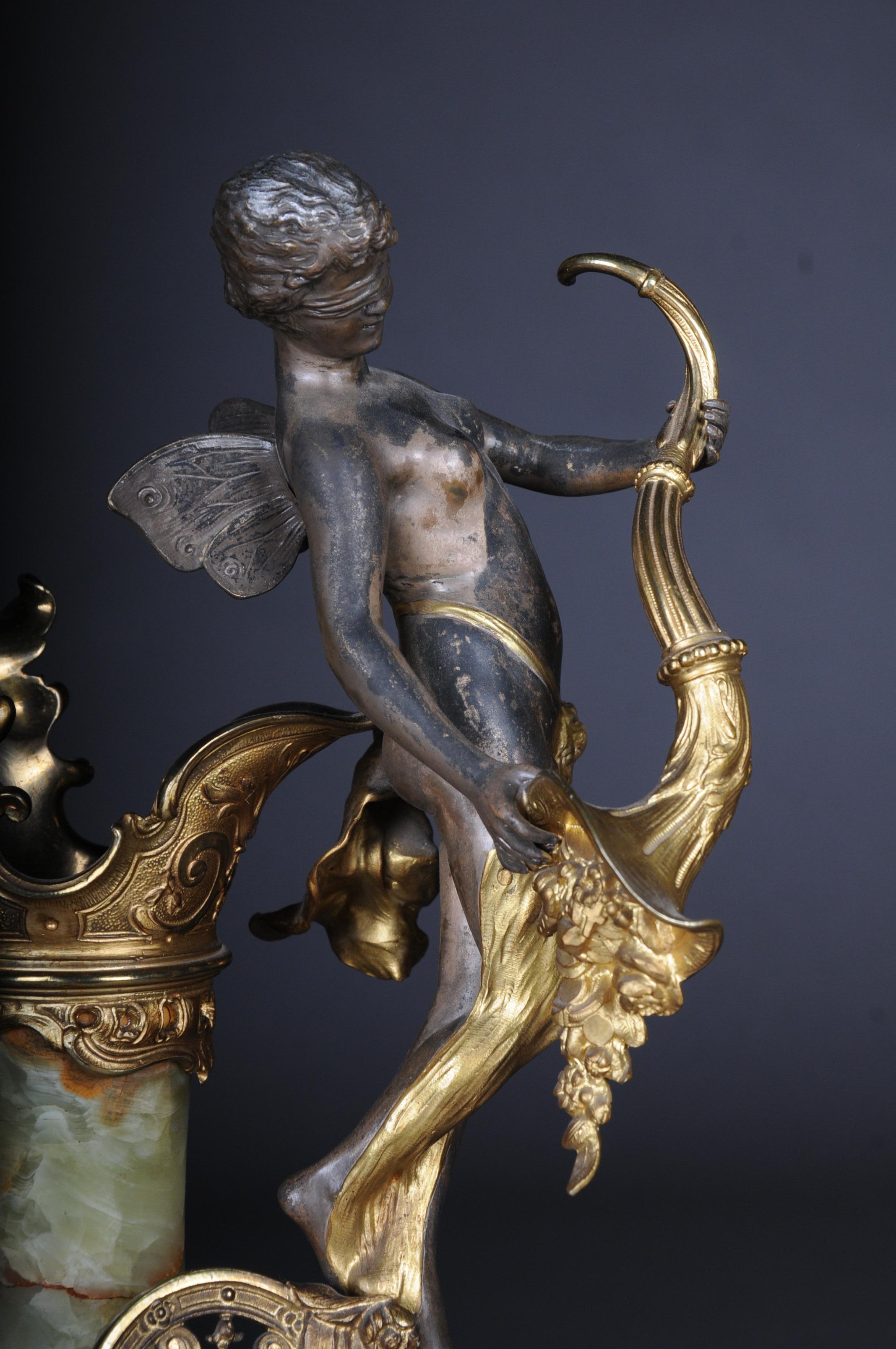 19th Century French Onyx Pomp Jug/Vase Bronze Silvered Napoleon III For Sale 14