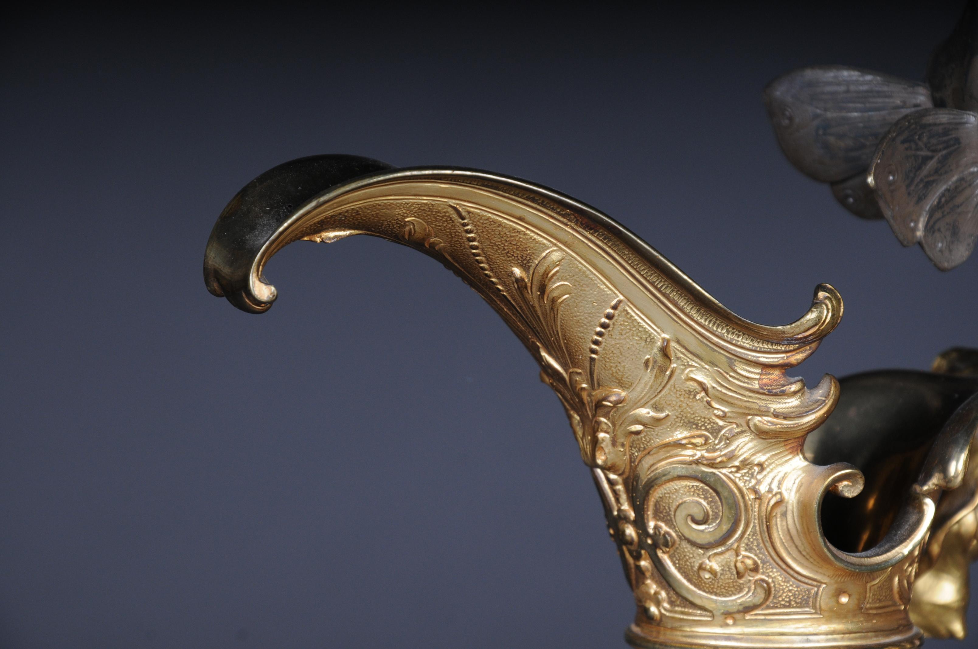 19th Century French Onyx Pomp Jug/Vase Bronze Silvered Napoleon III For Sale 15