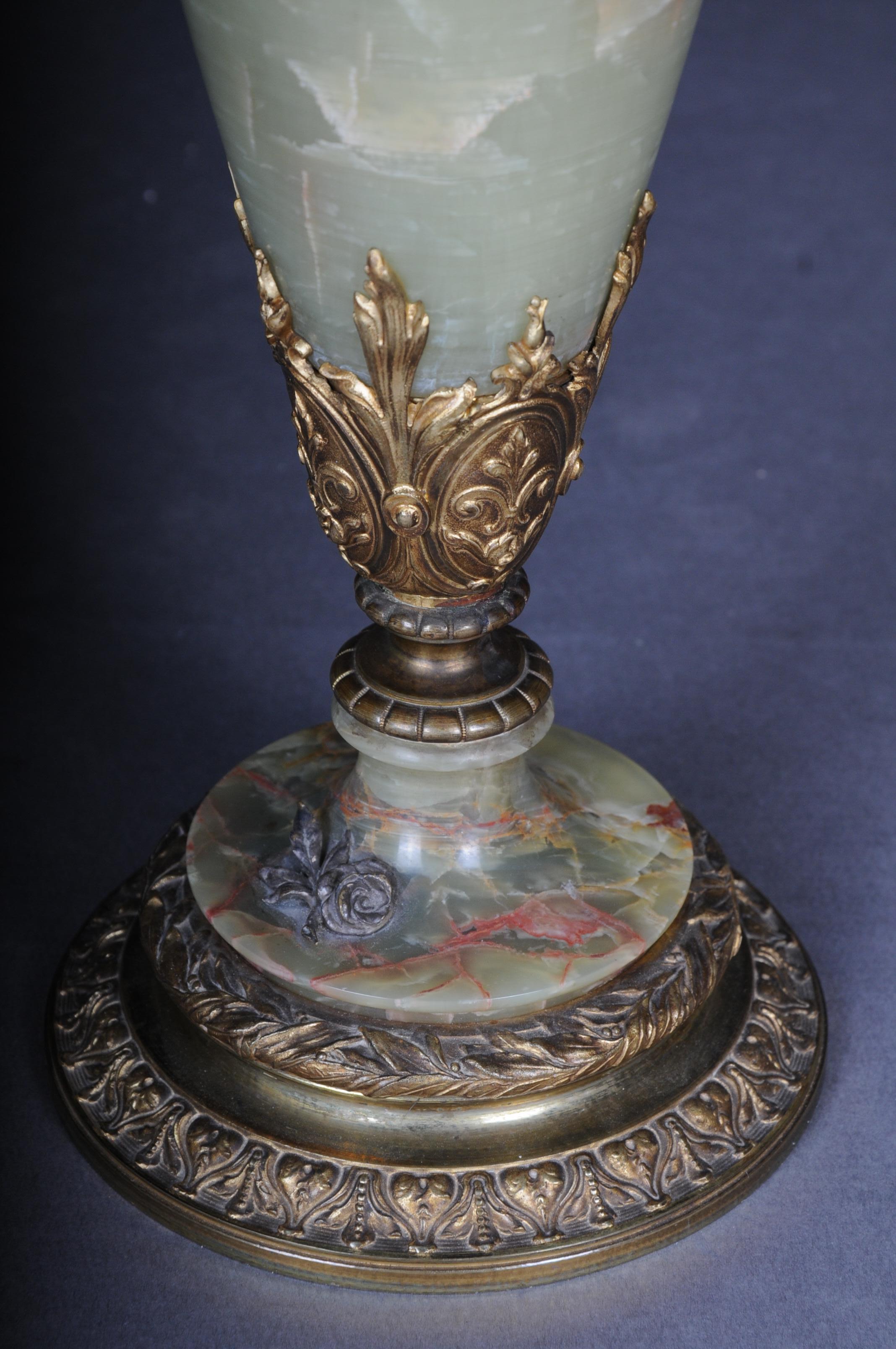 19th Century French Onyx Pomp Jug/Vase Bronze Silvered Napoleon III For Sale 2