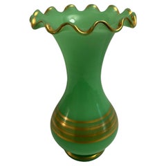 19th Century French Opaline Uranium Glass Vase