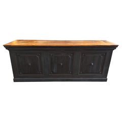 19th Century French Open Back Walnut Bar With Three Drawers And Two Shelves.