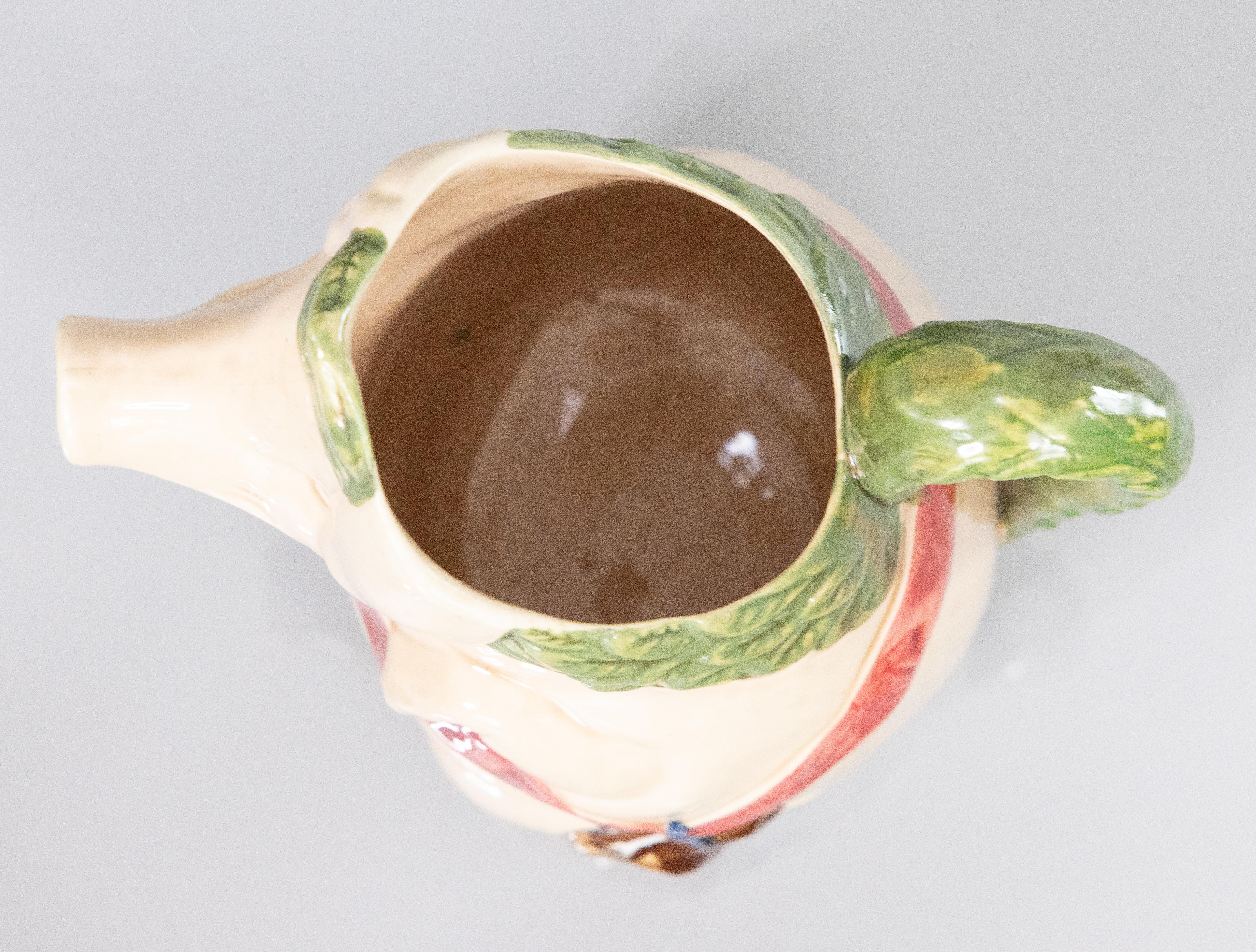 19th Century French Orchies Majolica Pig Pitcher For Sale 1