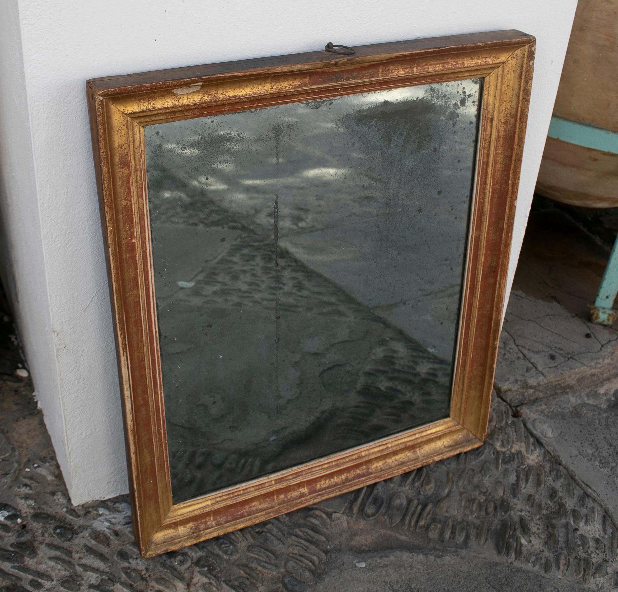 Antique 19th century French original mirror with giltwood frame.