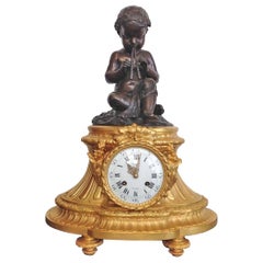 19th Century French Ormolu and Bronze Mantel Clock by Deniere, Paris