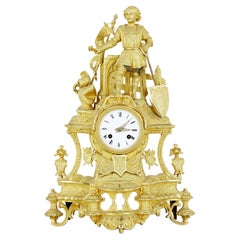 19th Century French Ormolu and Marble Figural Mantel Clock