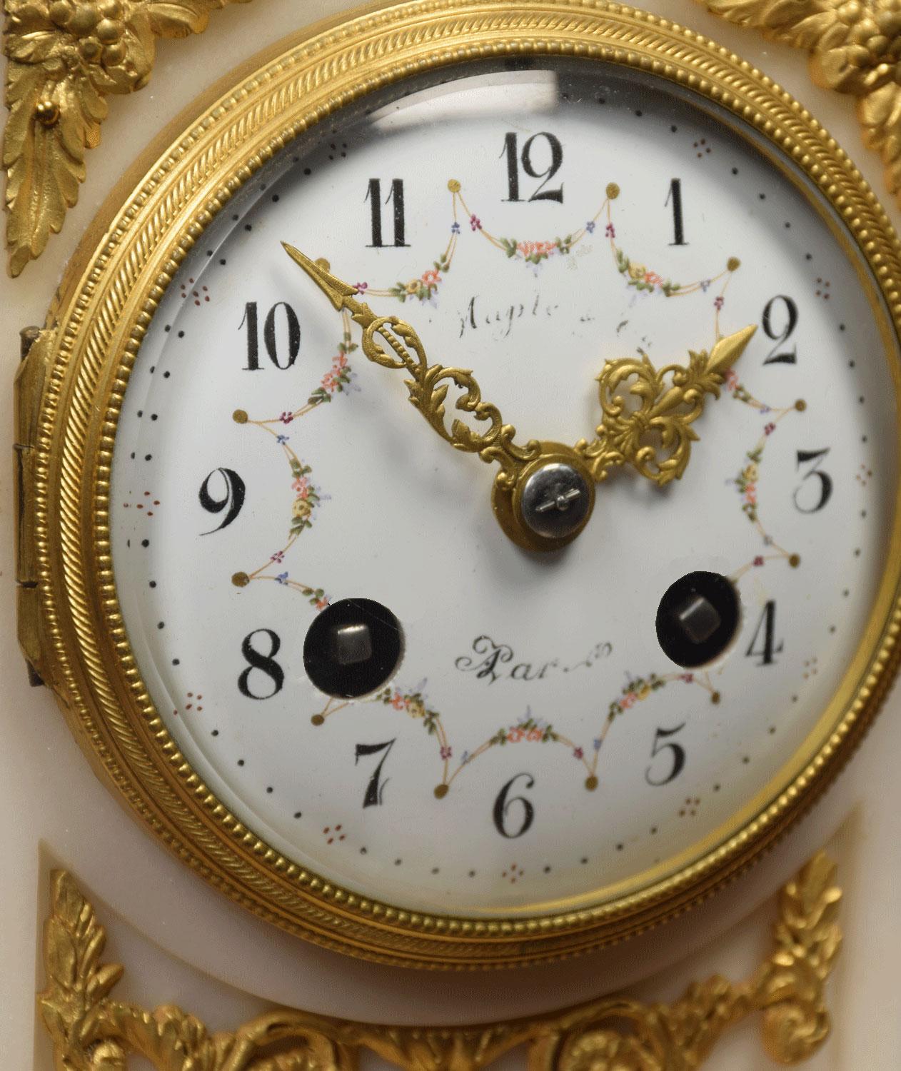 19th Century French Ormolu and White Marble Mantel Clock 3