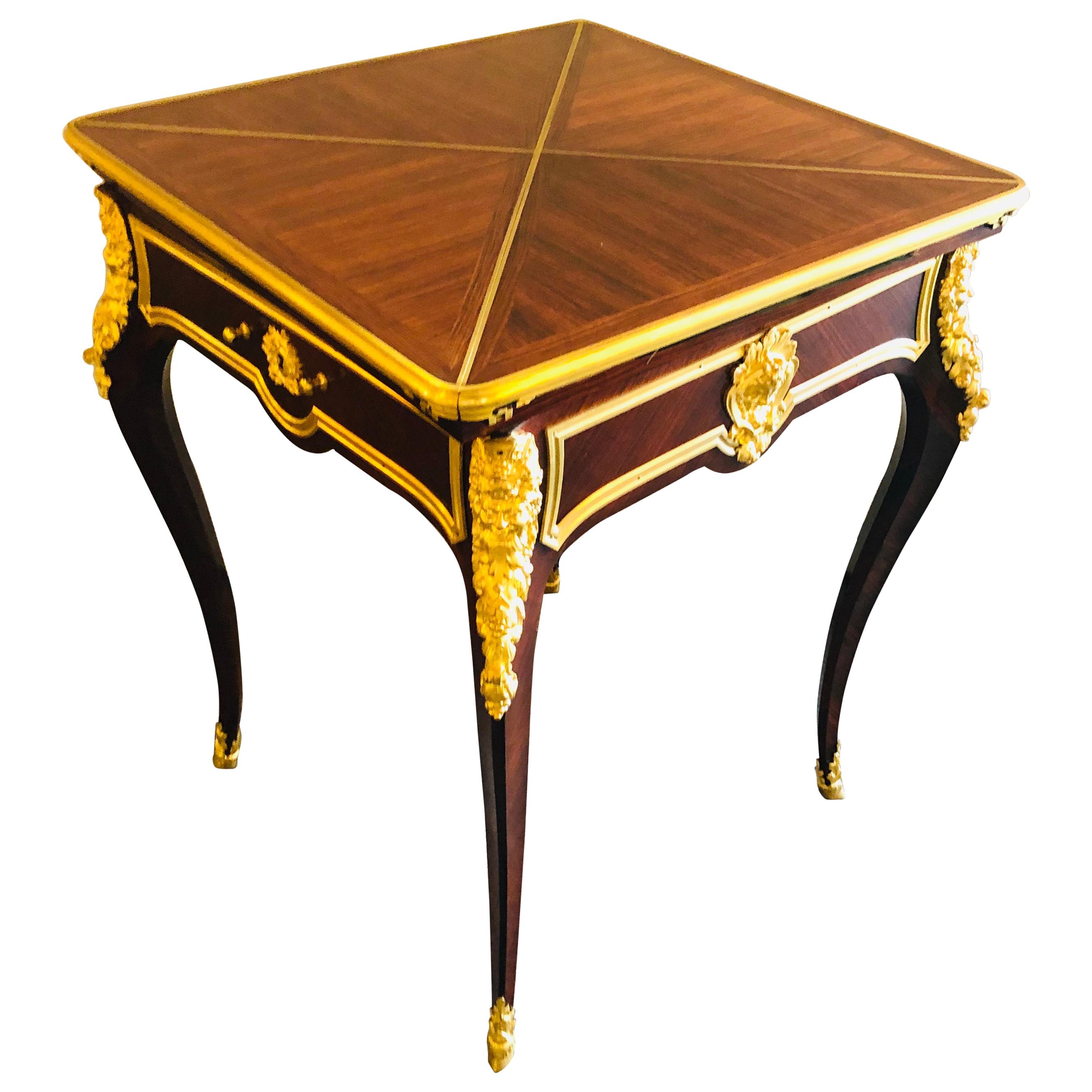 Paul Sormani, Square Card Table, Mahogany, Bronze, 1880s, Christies London Prov.