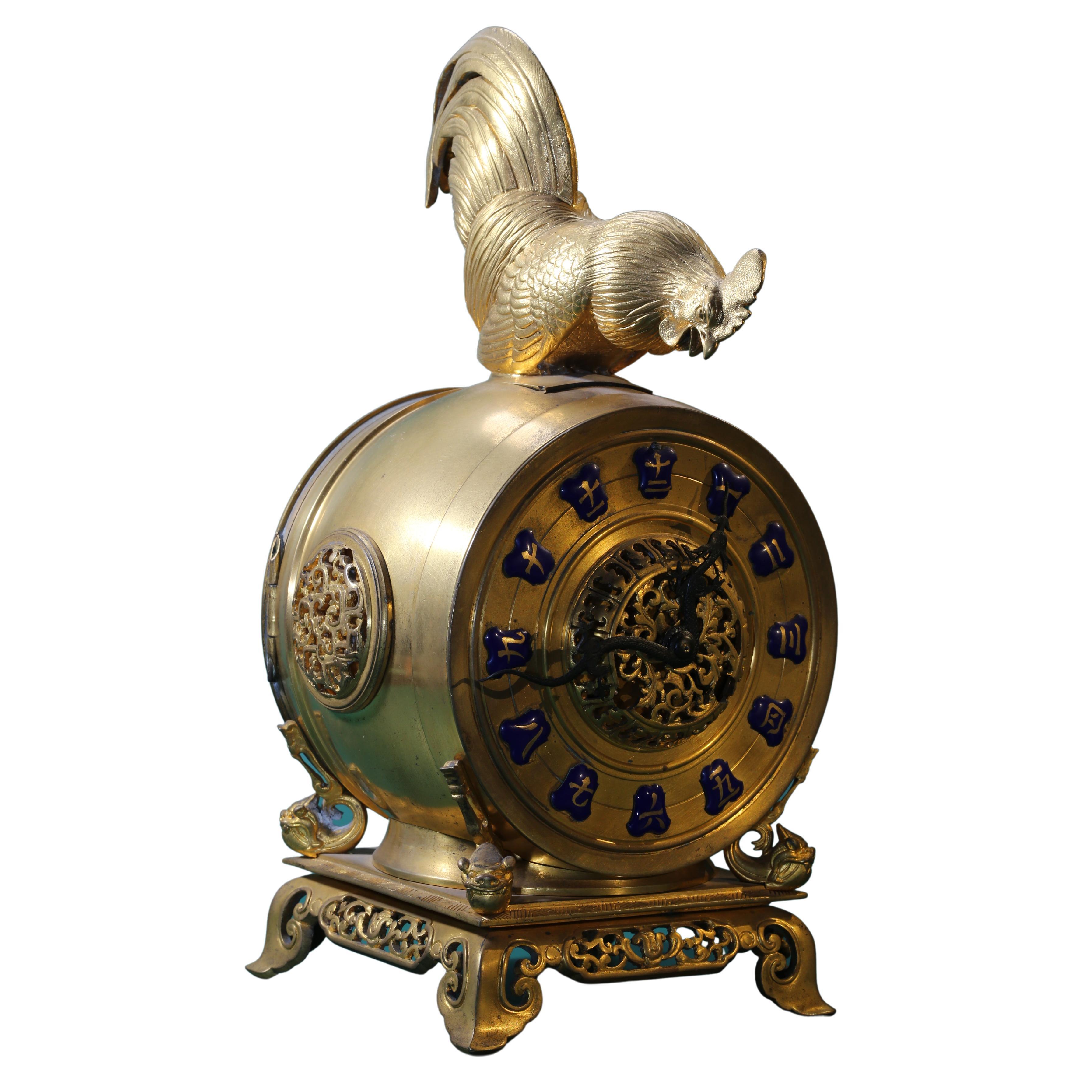 Pendule de cheminée française du 19ème siècle en bronze doré, vente aux enchères Christie's 2014