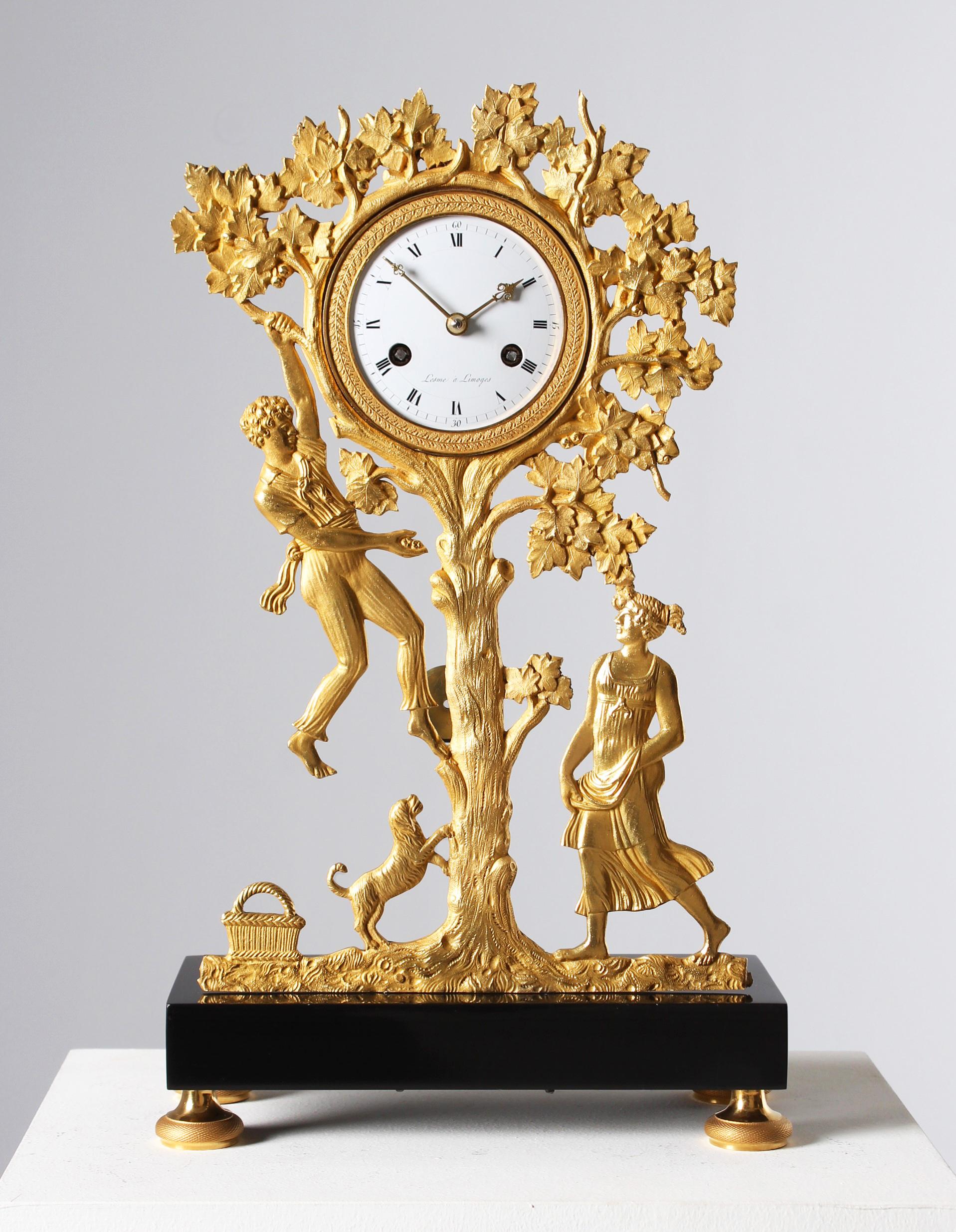 Gilt 19th Century French Ormolu Mantel Clock, circa 1840 For Sale