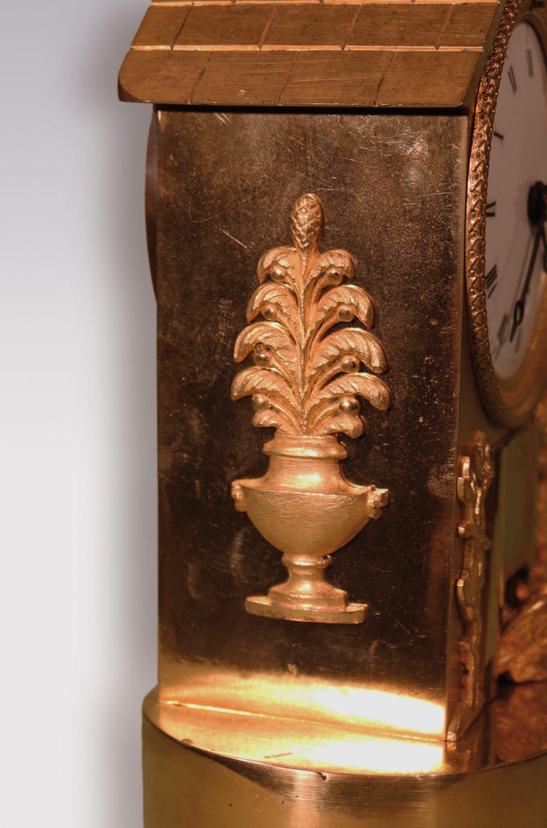 19th Century French Ormolu Mantel Hen House Clock For Sale at 1stDibs